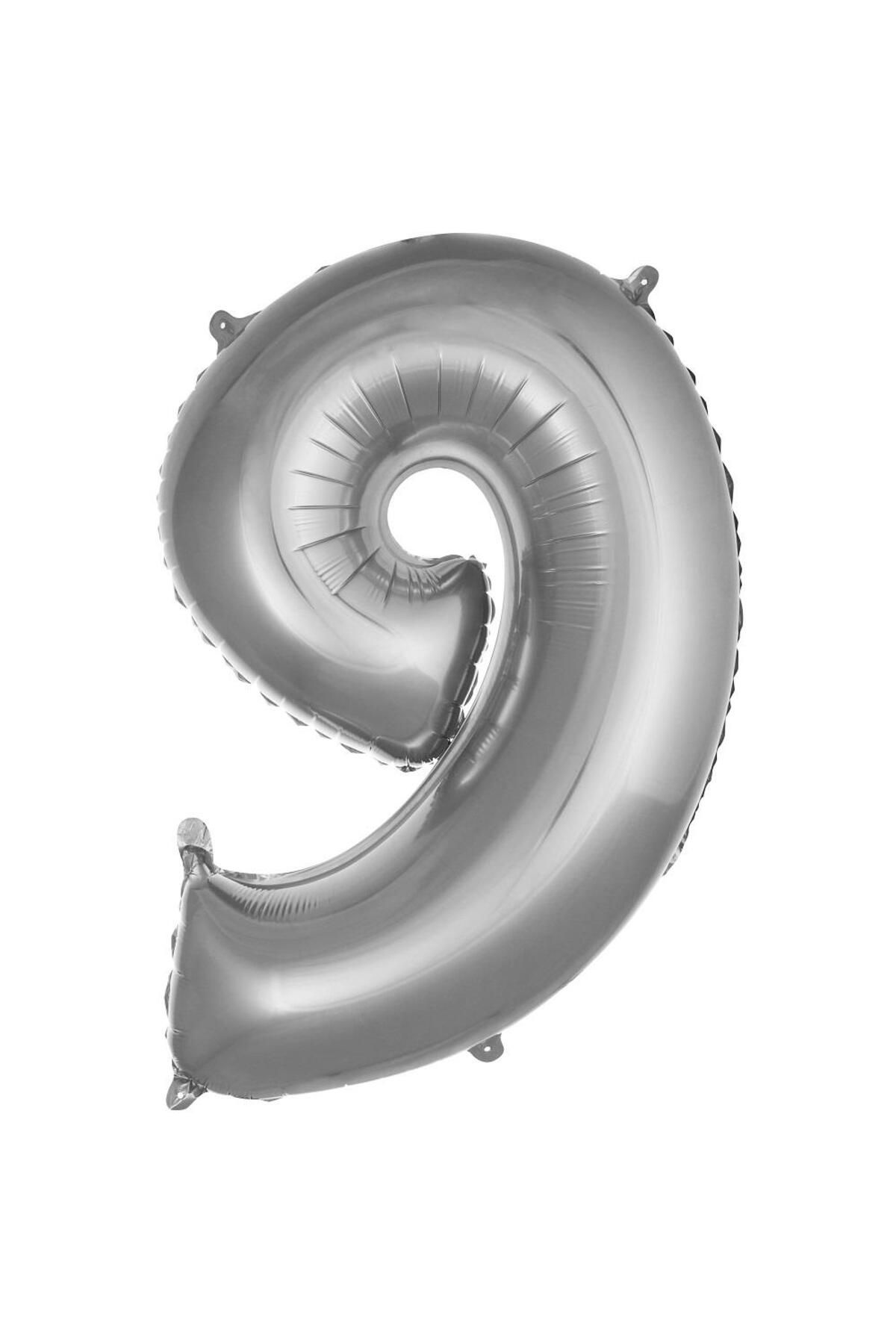 PARTİMİO PARTİ MALZEMELERİ Rakam Folyo Balon Gümüş Renk 16'' (36cm)