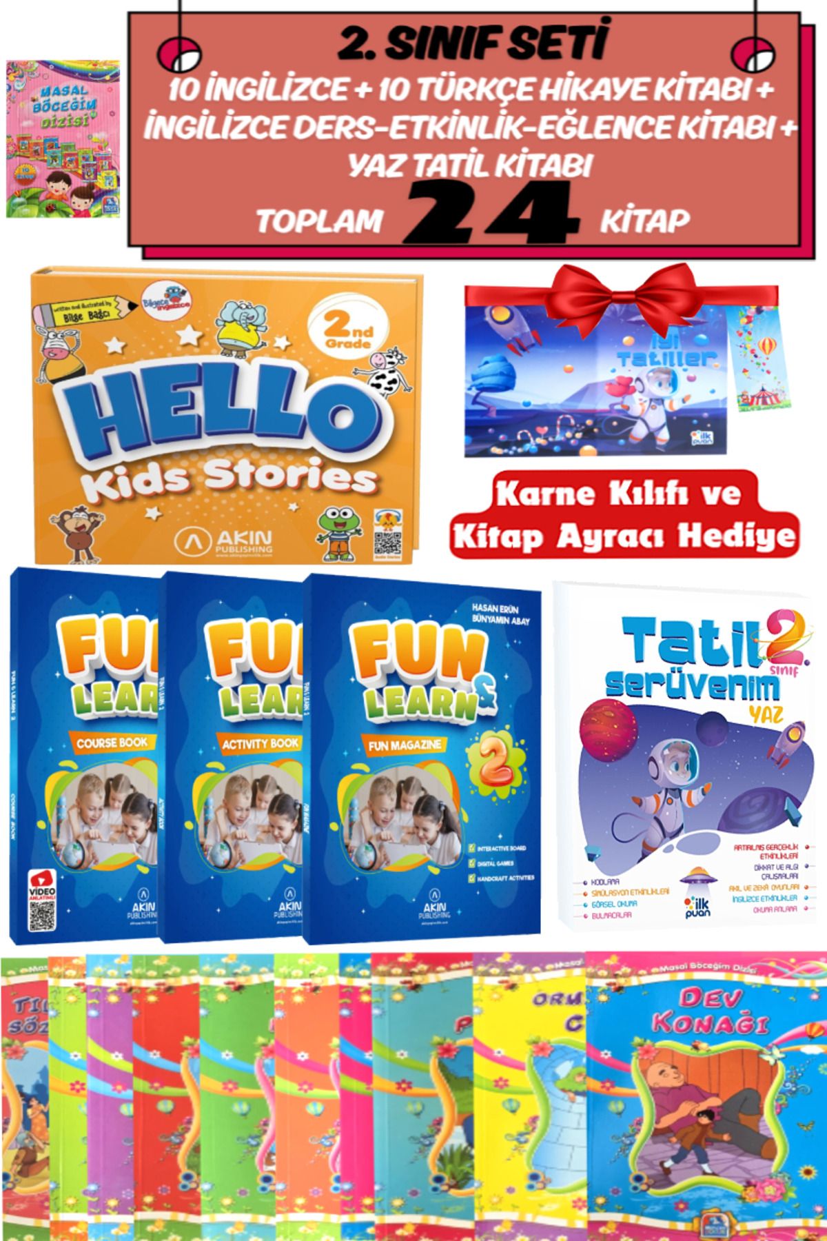 Altınpost Yayınları 2. Sınıf Hello Kids Stories+Fun&Learn Course Book-Activity Book-Fun Magazine+Yaz Tatil+Hikaye Kitabı