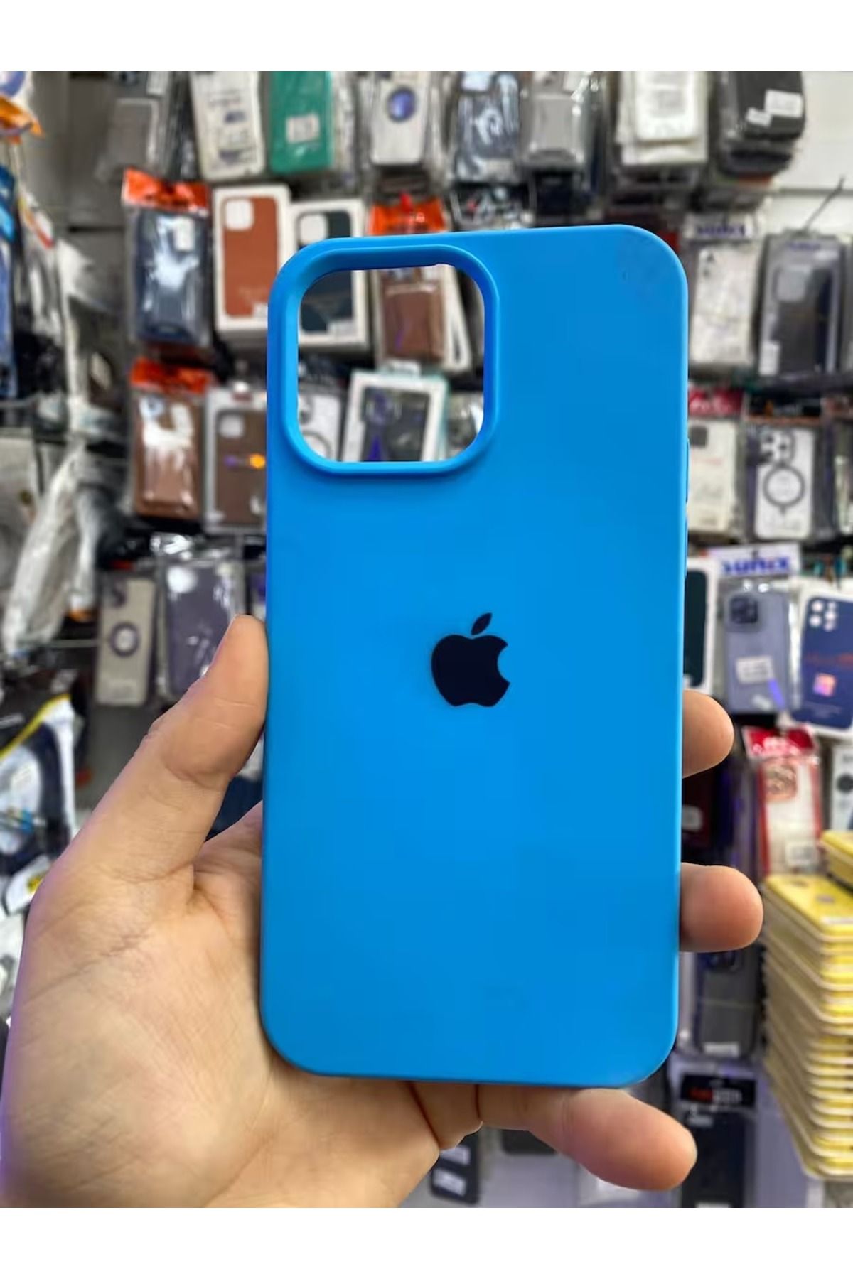 Soffany İPHONE 14 PRO MAX UYUMLU LOGOLU LANSMAN İÇİ KADİFE KILIF