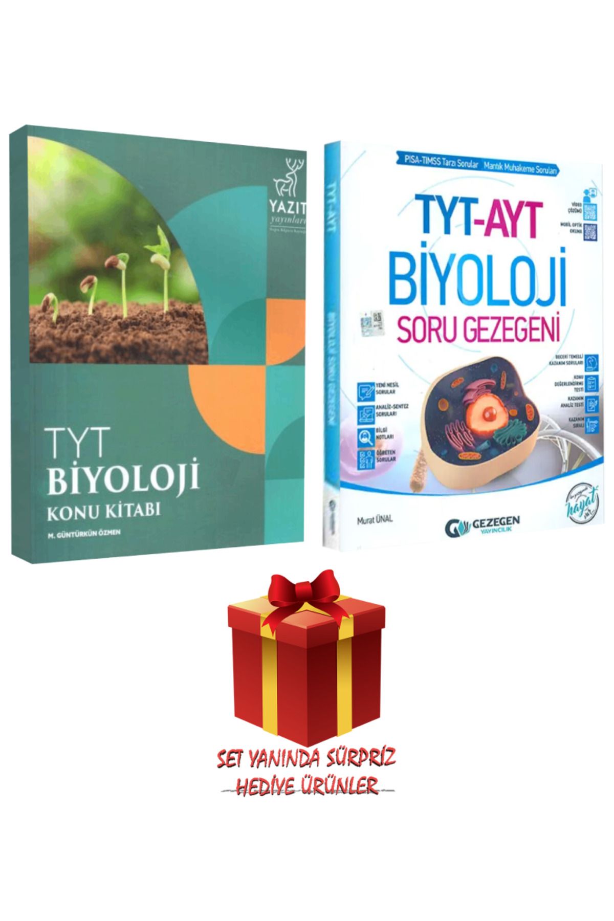 Yazıt Yayınları TYT Biyoloji Konu Kitabı+Gezegen Yayıncılık TYT-AYT Biyoloji Soru Gezegeni+Hediye