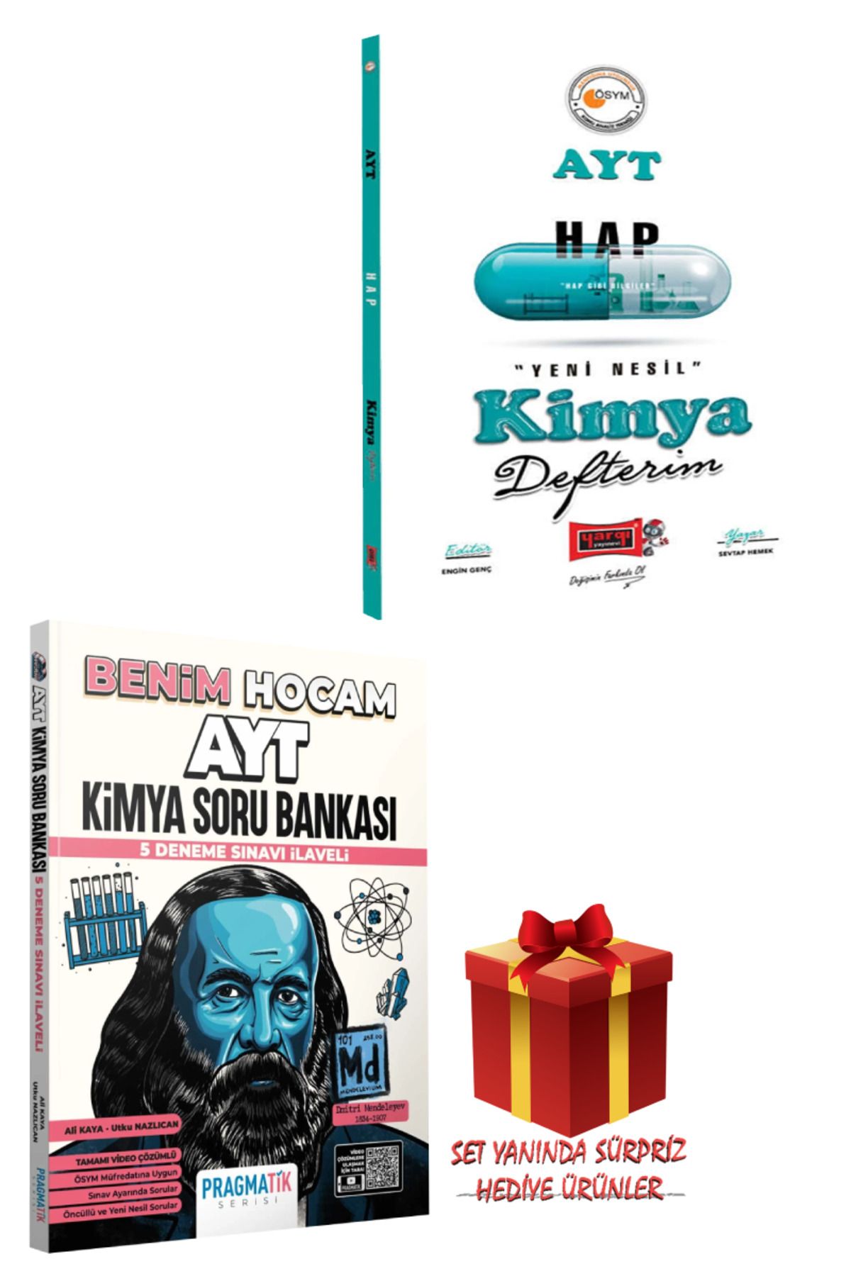 Yargı Yayınları AYT Hap Kimya Defterim+Benim Hocam AYT Kimya Soru Bankası 5 Deneme Sınavı İlaveli+Hediye