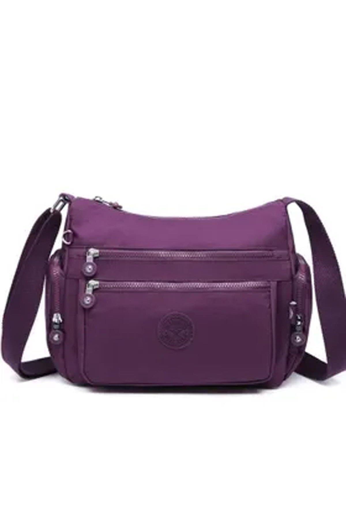 SMART BAGS Krinkıl Kumaş Su Geçirmez Kadın Çapraz Çanta BC 1115 - Mor