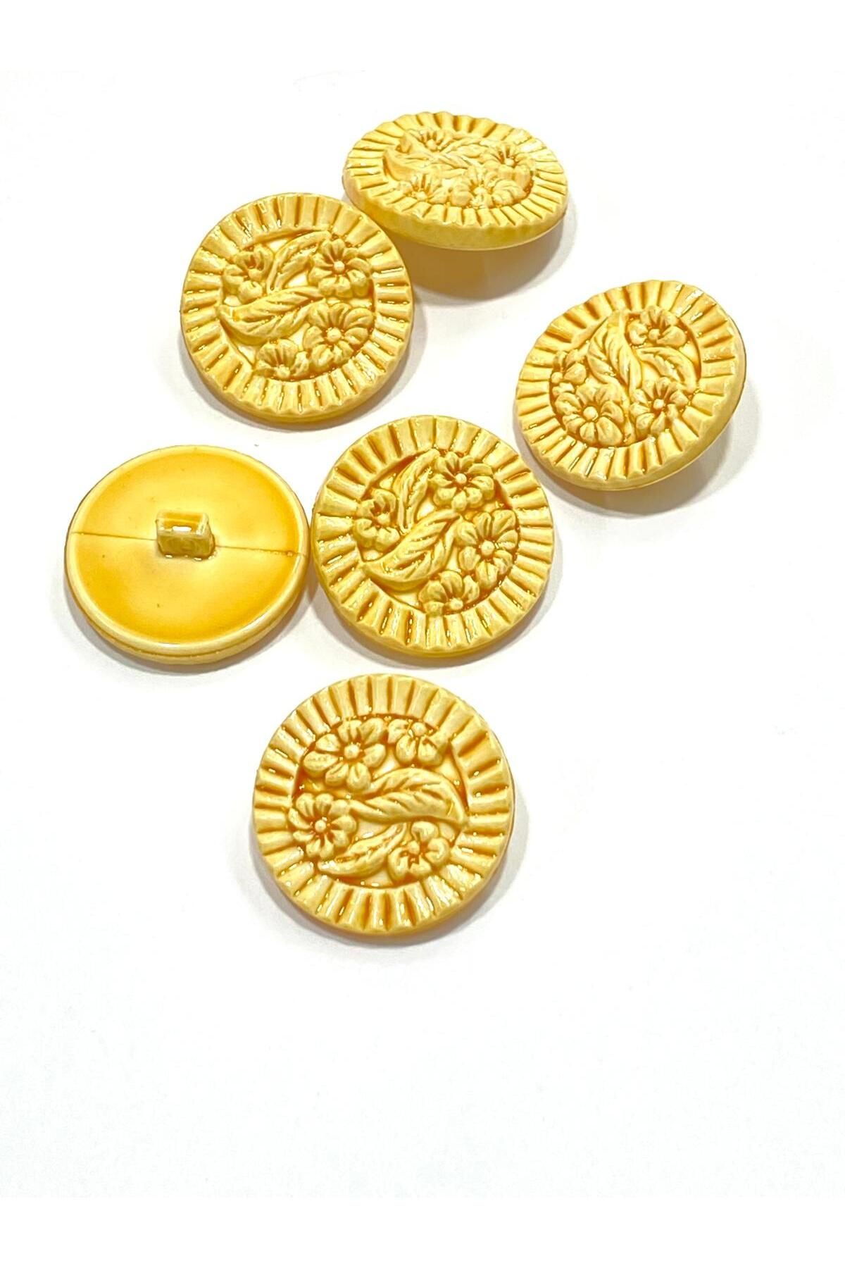 karantuhafiye Vintage Tarzı İtalyan Düğme / 6 lı set / 2913 / 2 cm