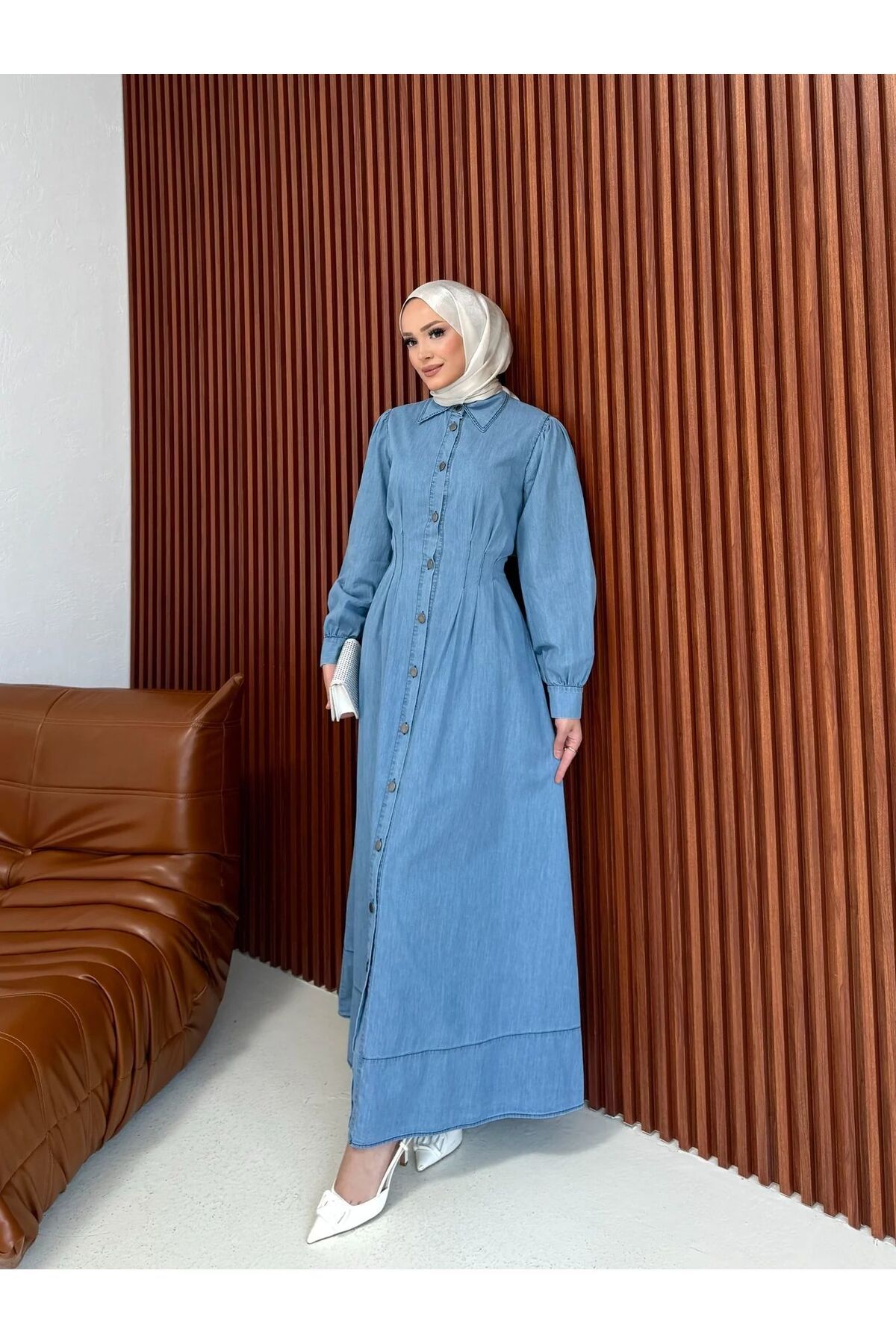 Melike Tatar Denim Elbise 2347
