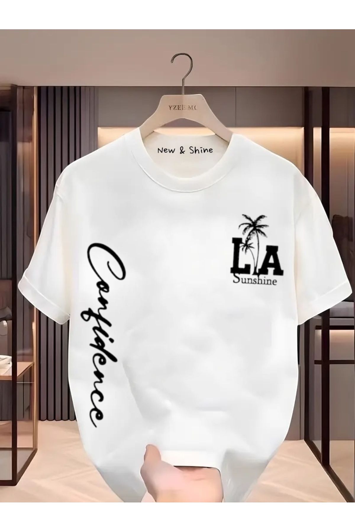 New Shine LA CALİFORNIA Baskılı Oversize T-Shirt