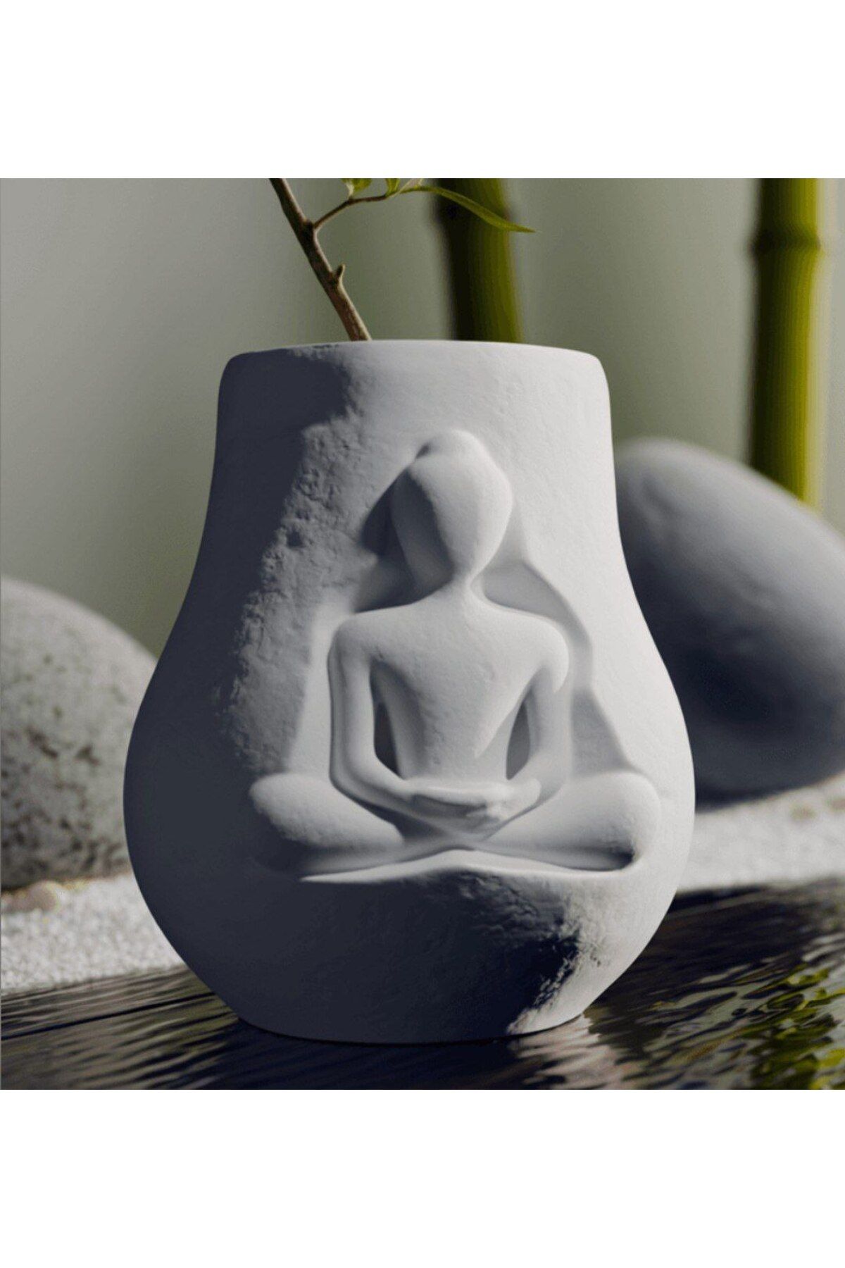 ValoriaConcept 🧘♂️🌿 Meditasyon Yapan Heykel Saksı – Ruhunu Dinlendiren Dekoratif Bitki Kabı 🍃✨