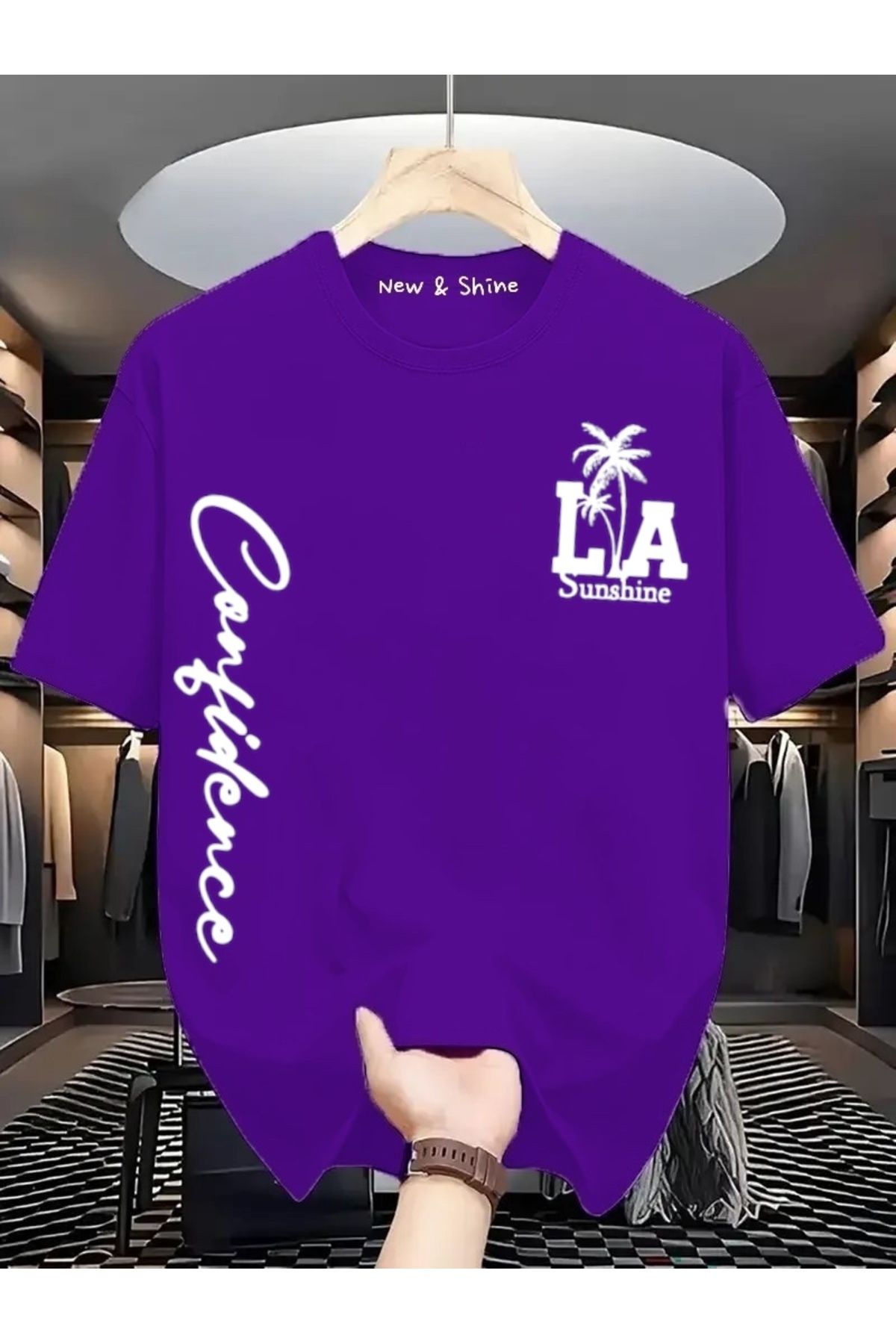 New Shine LA CALİFORNIA Baskılı Oversize T-Shirt
