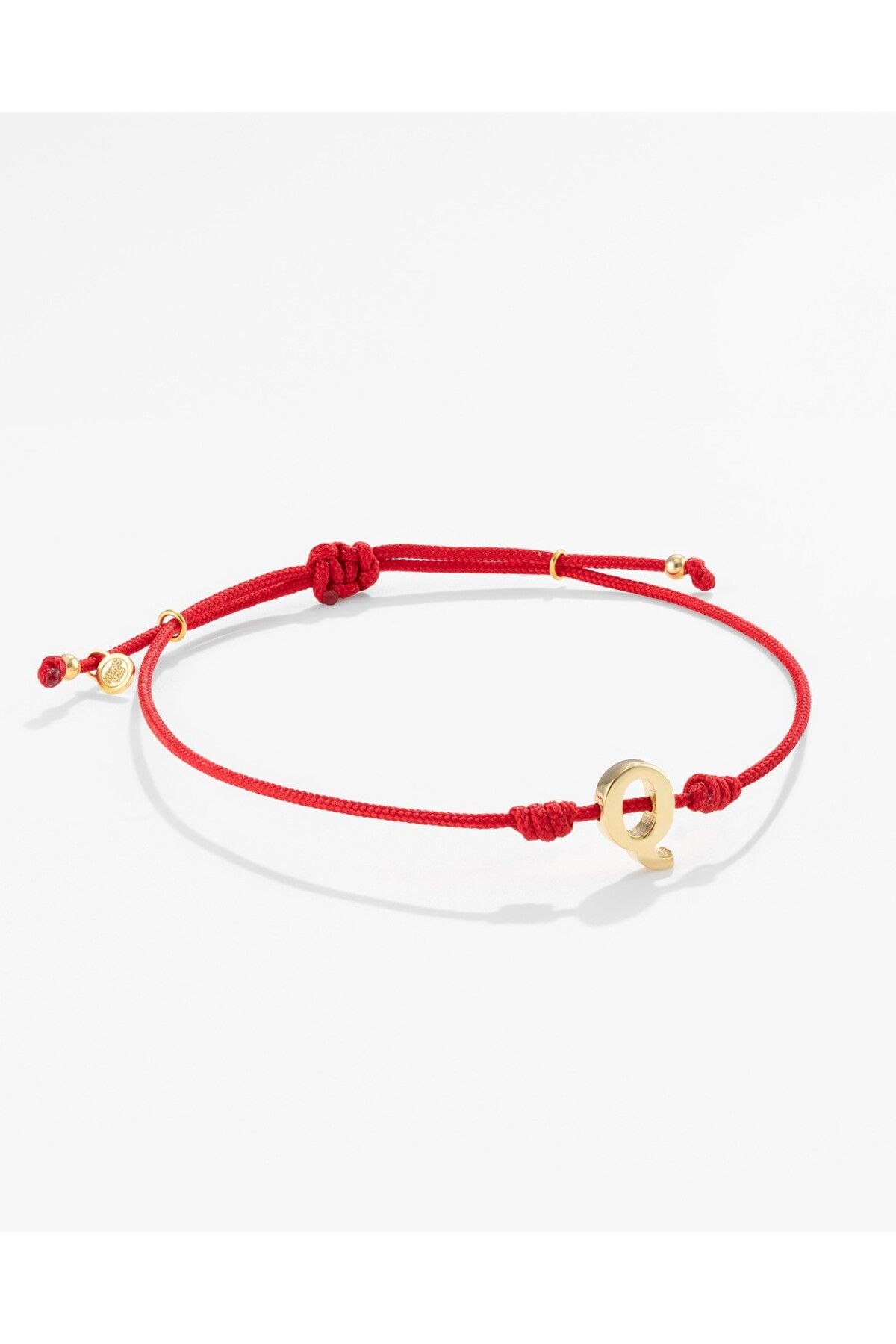 MEKS JEWELS Gümüş Harfli Kırmızı İpli İkon Bileklik