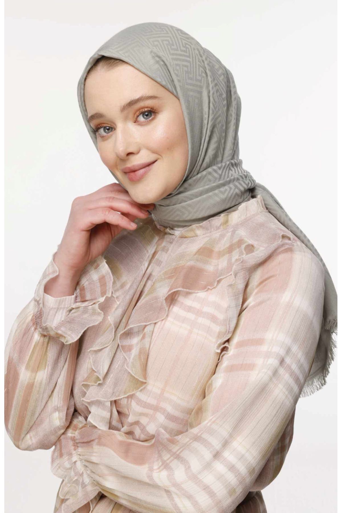 VALORSCARF Valor labirent desen şal küf yeşili