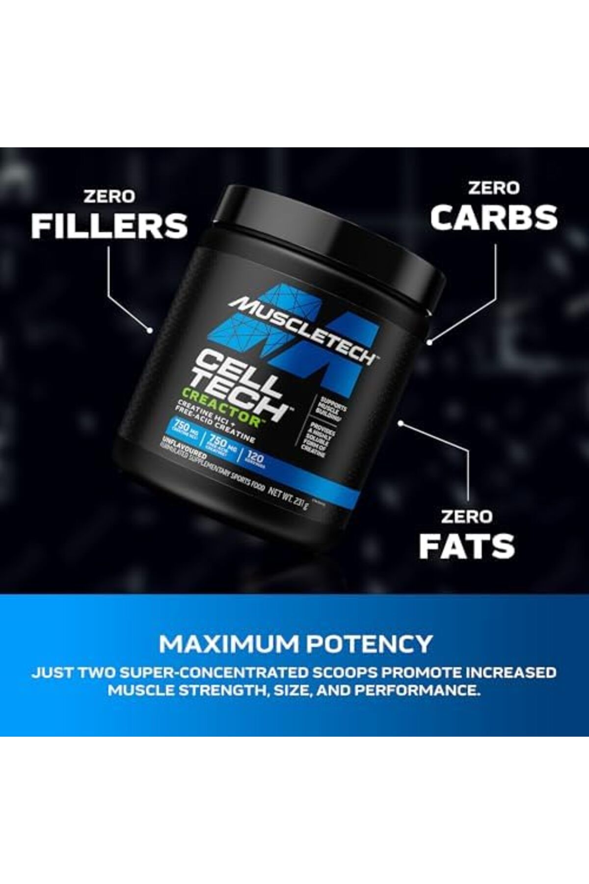 MUSCLETECH-Cell-Tech Creactor Creatine HCl and Free-Acid Creatine Increase Muscle Building, Boost St 4