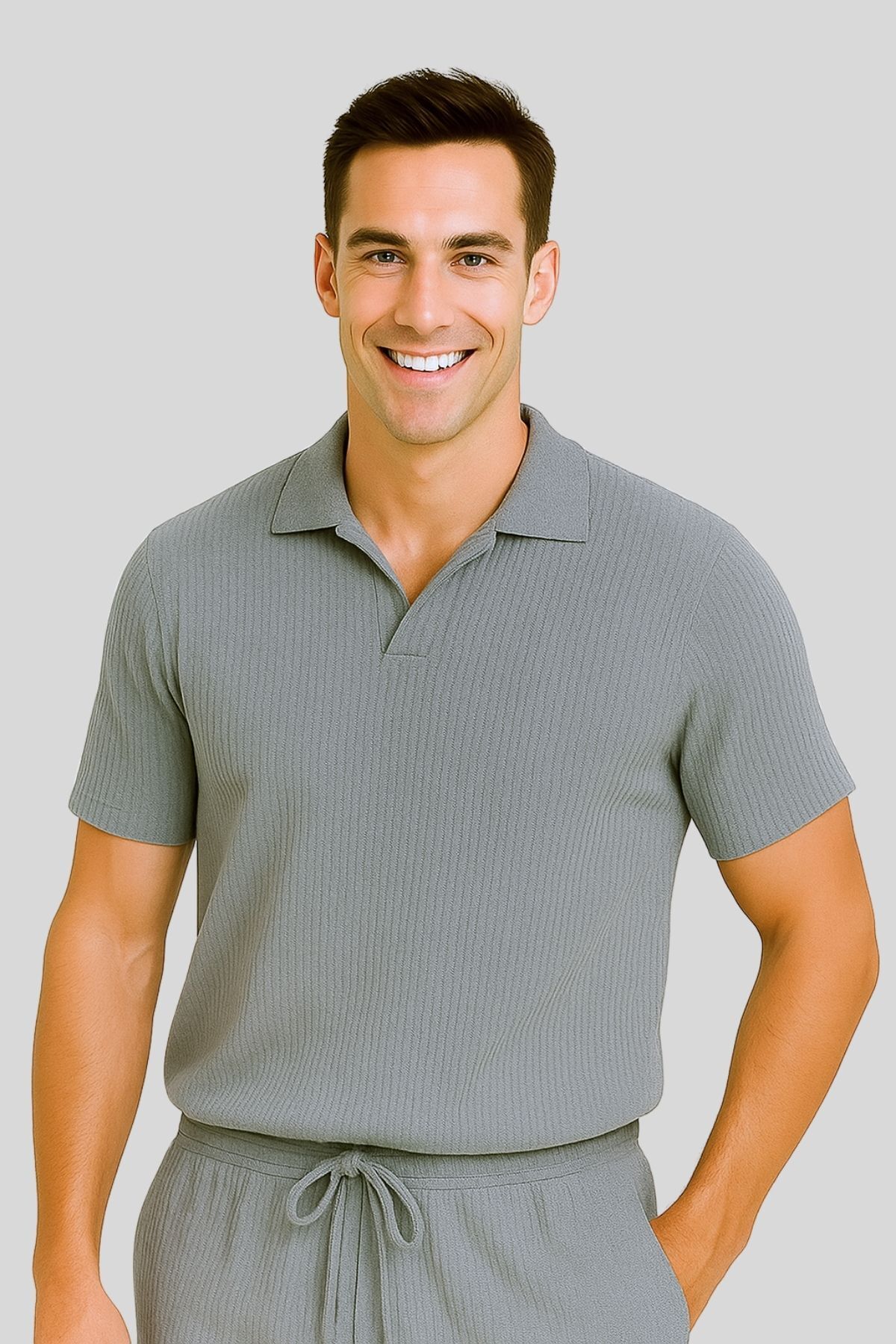 armicem Unisex Basic Polo Yaka Ottoman Kumaş T-shirt