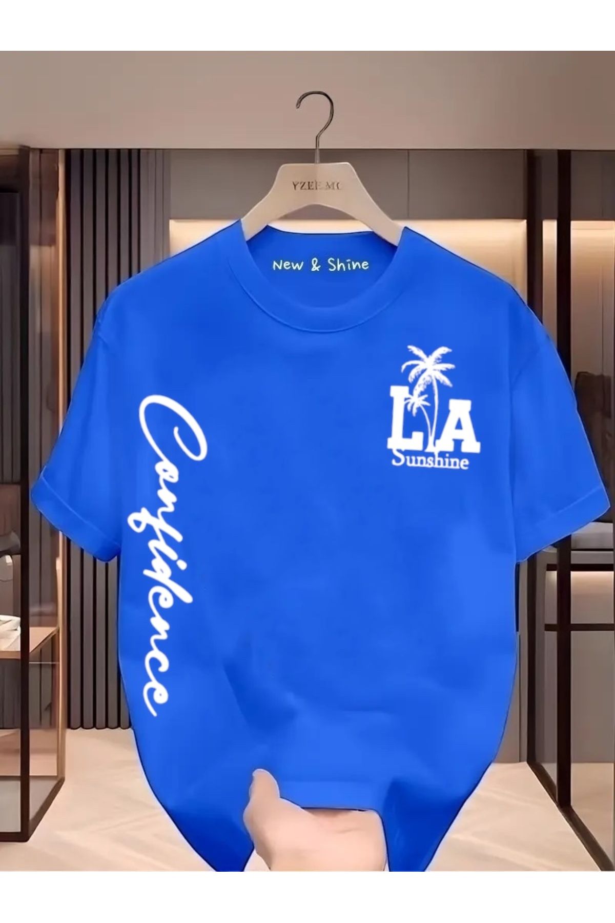 New Shine LA California Baskılı Büyük Beden Oversize T-Shirt