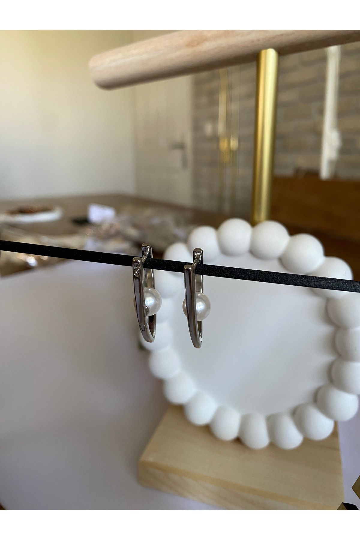 Lorinya Butik İncili Çelik Küpe