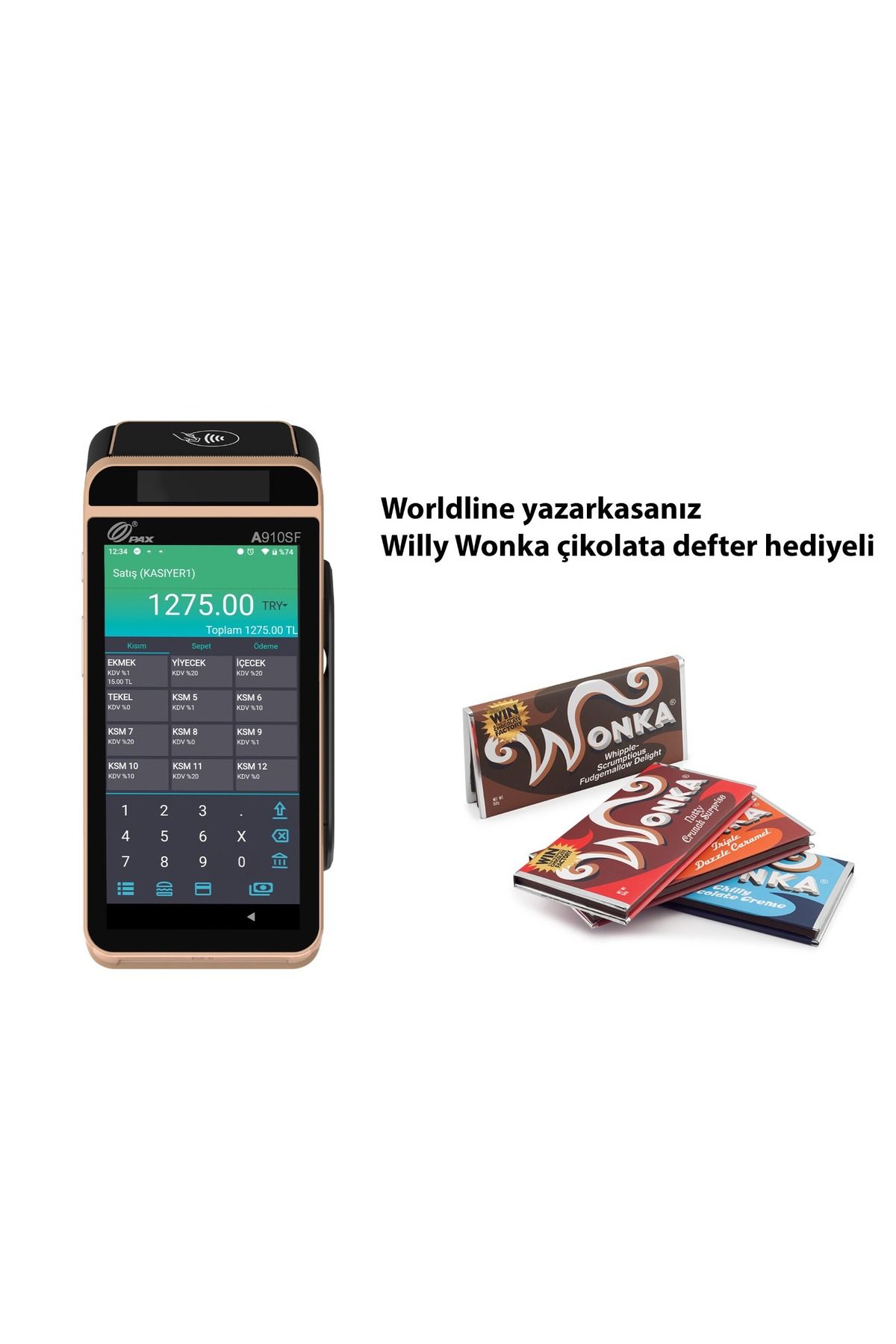 PAX Worldline A910SF Yeni Nesil Android Pos Yazarkasa - Hediyeli
