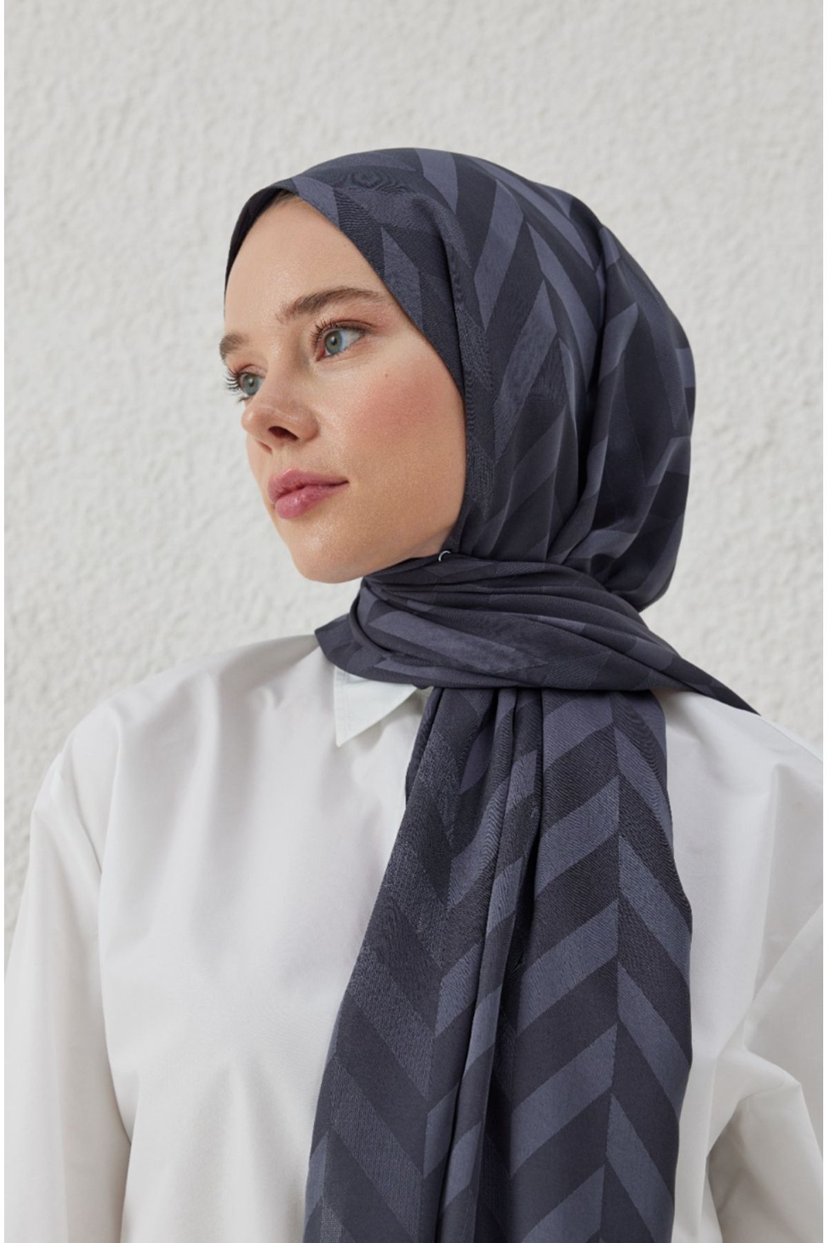 VALORSCARF Valor balıksırtı desen şal antrasit