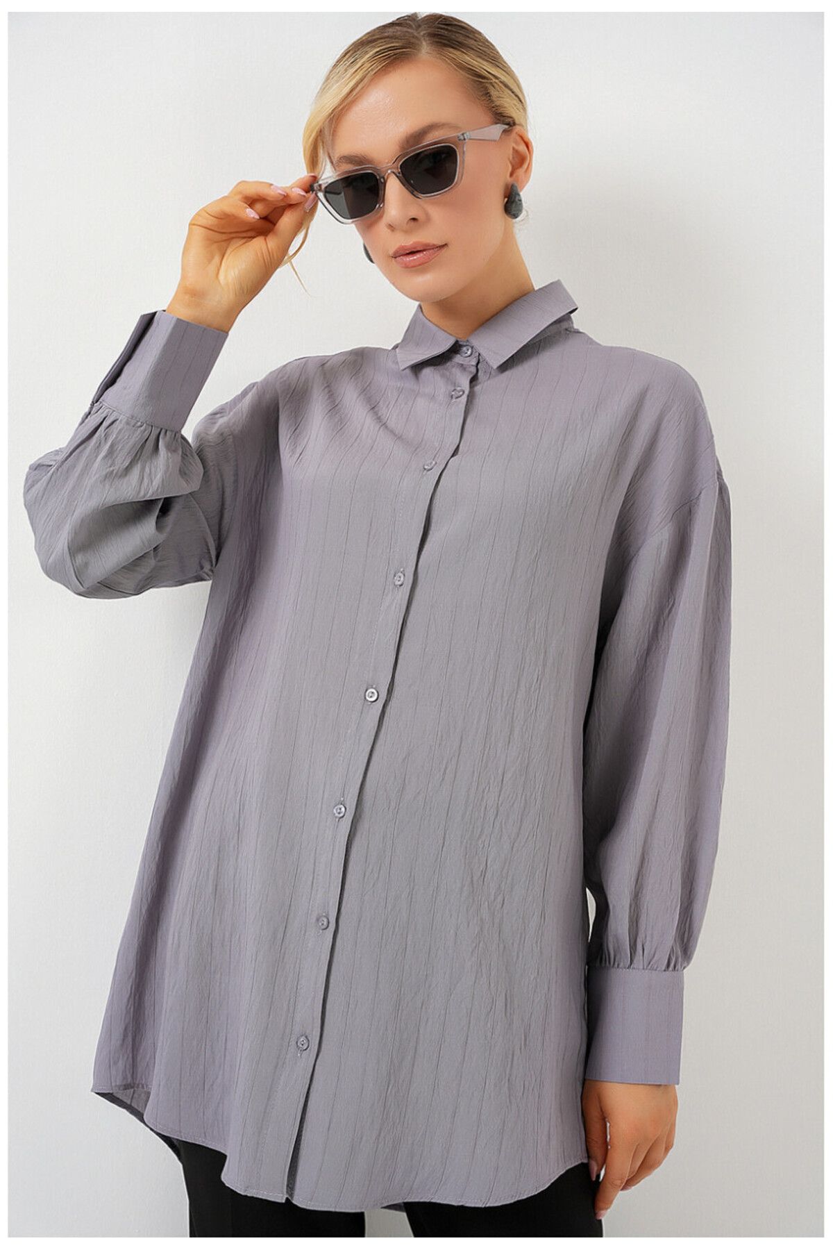 mahira collection ÇİZGİLİ UZUN TUNİK GÖMLEK