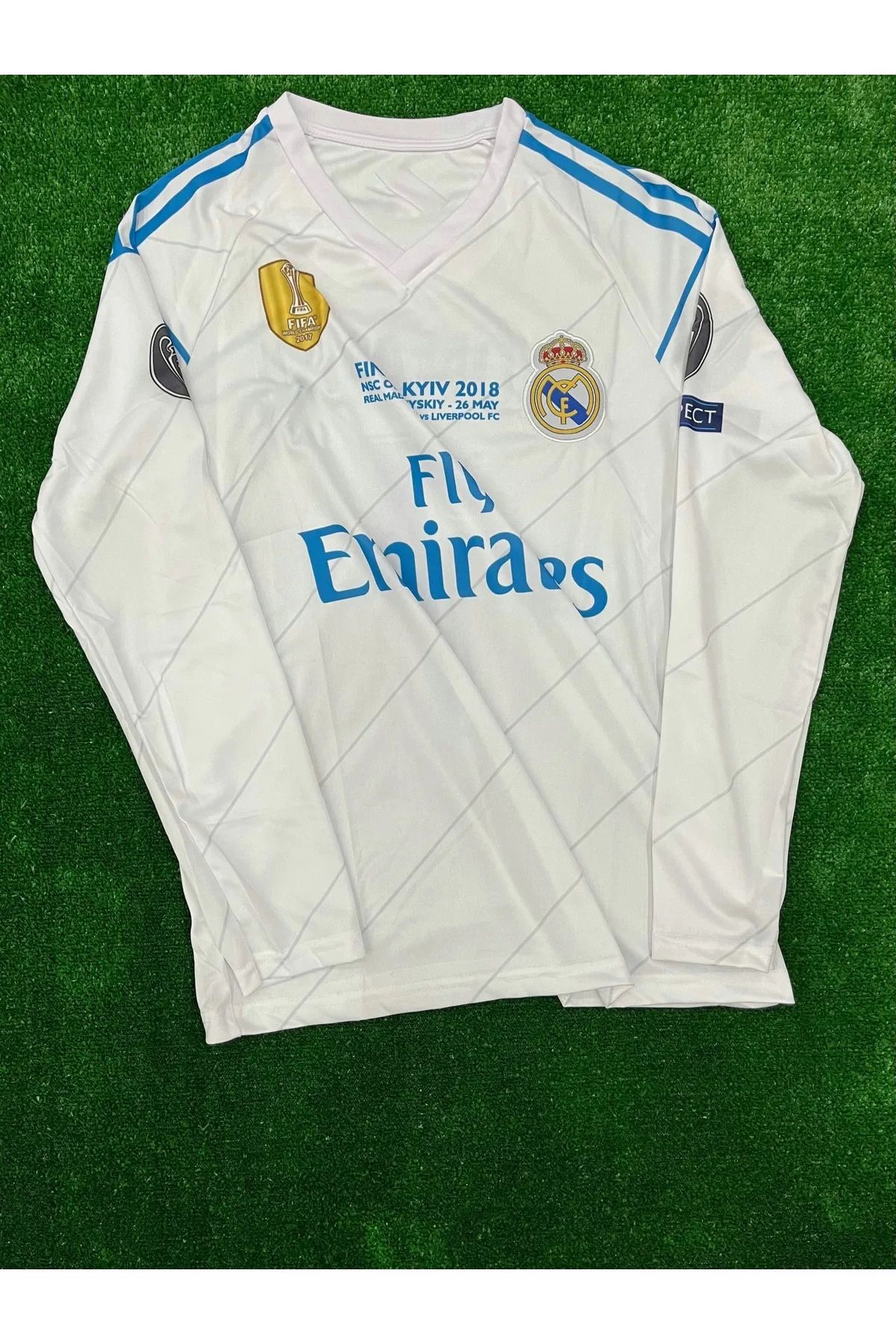 JANJON STAR Cristiano Ronaldo R.Madrid Beyaz Renk Kiev Şampiyonlar Ligi Finali Uzun Kollu Forma / cr7