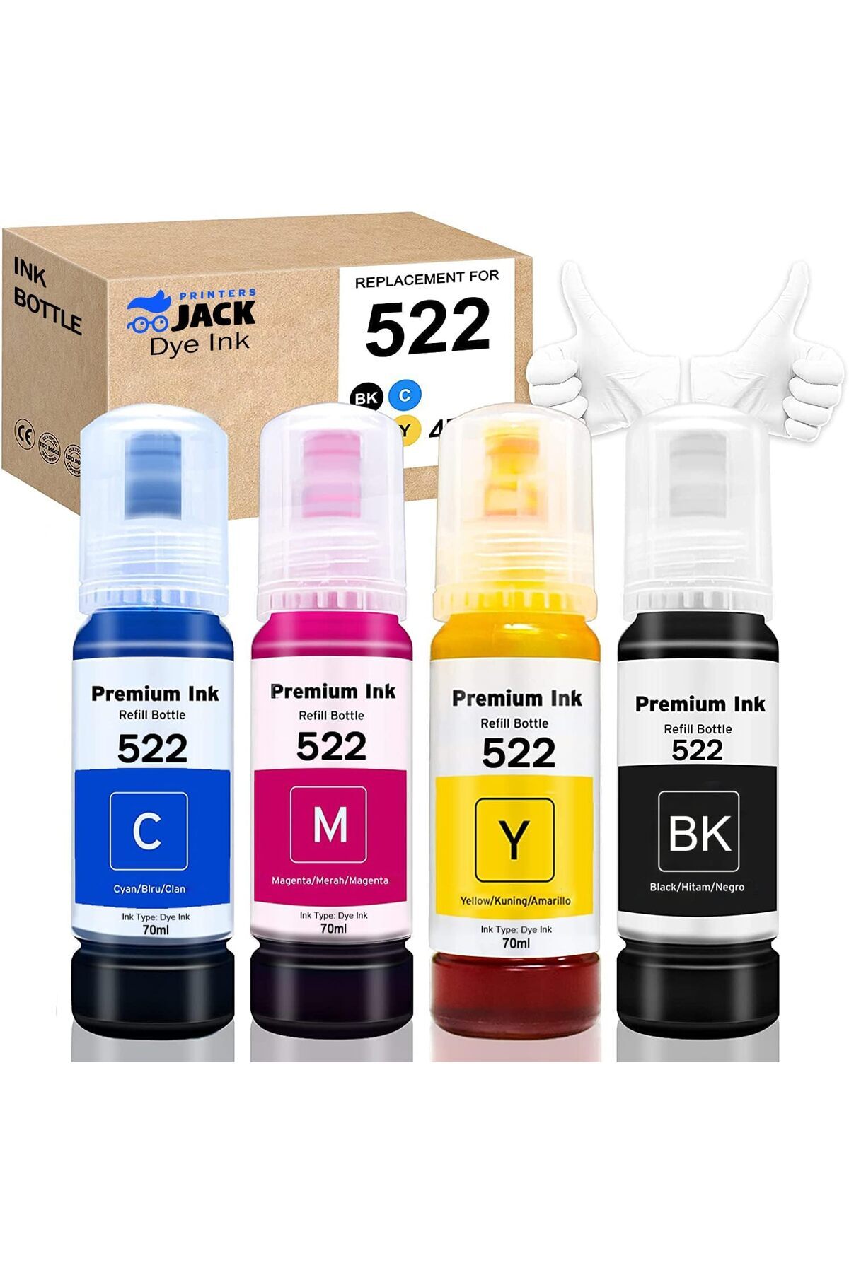 EPSON MUADİL 103 Uyumlu 4 Renk Muadil Mürekkep 70ML- L3110/l3111/l3150/l3151/l4150/l6190/l6160/l4160