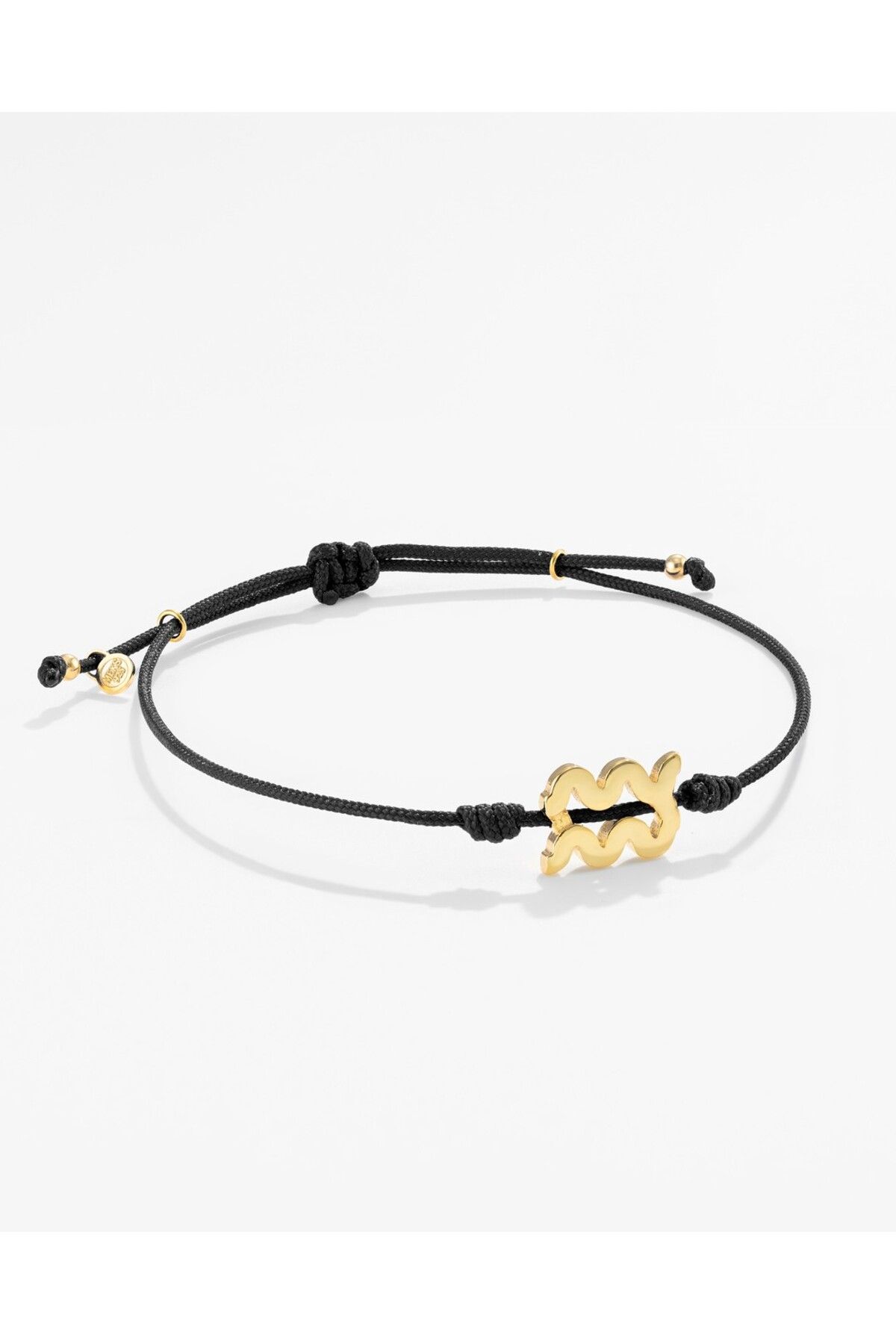MEKS JEWELS Gümüş Kova Burcu Siyah Bileklik