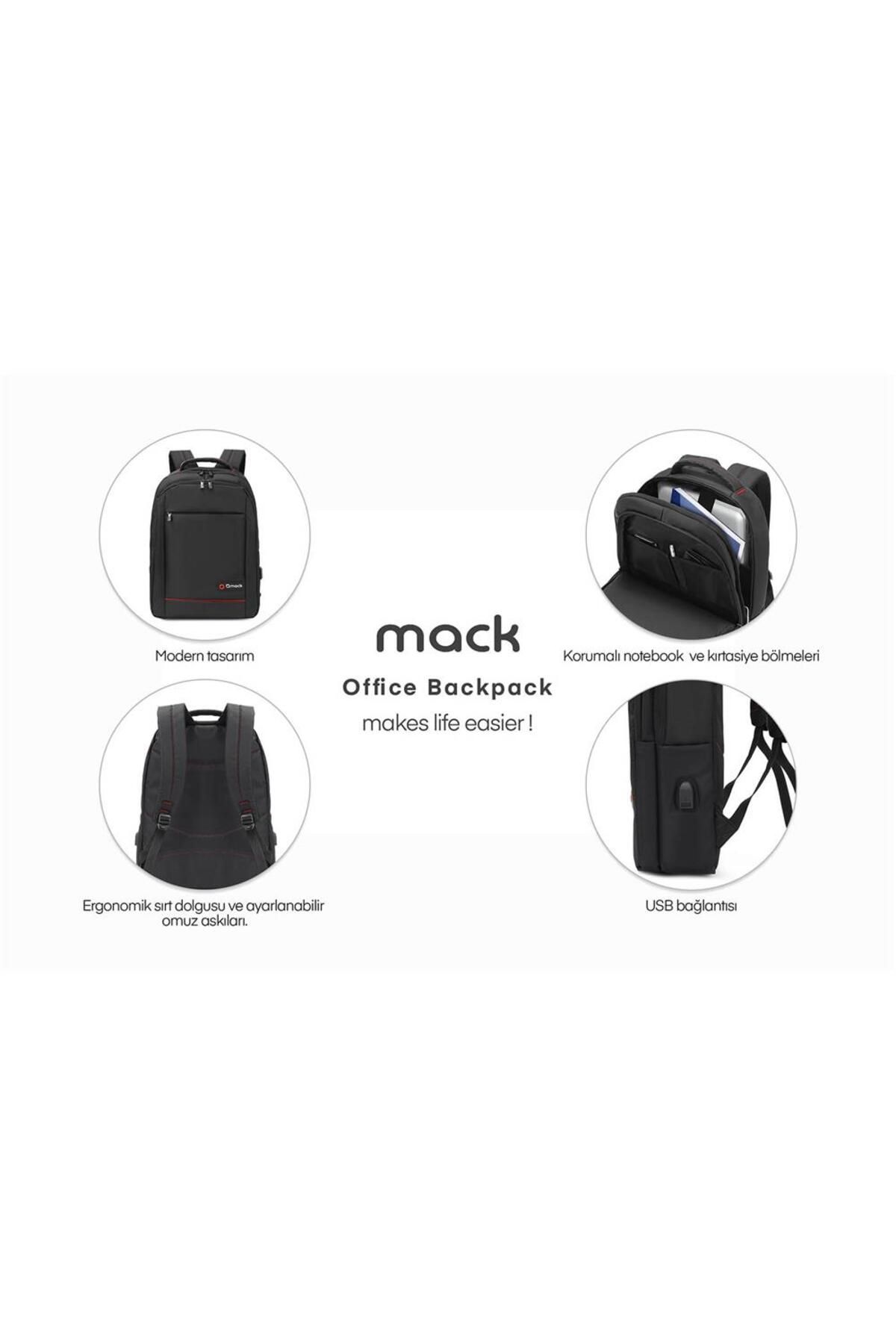 Vobotek Teknoloji Mack MCC-006 15.6" Office USB Girişli Notebook Sırt Çantası MAVİ