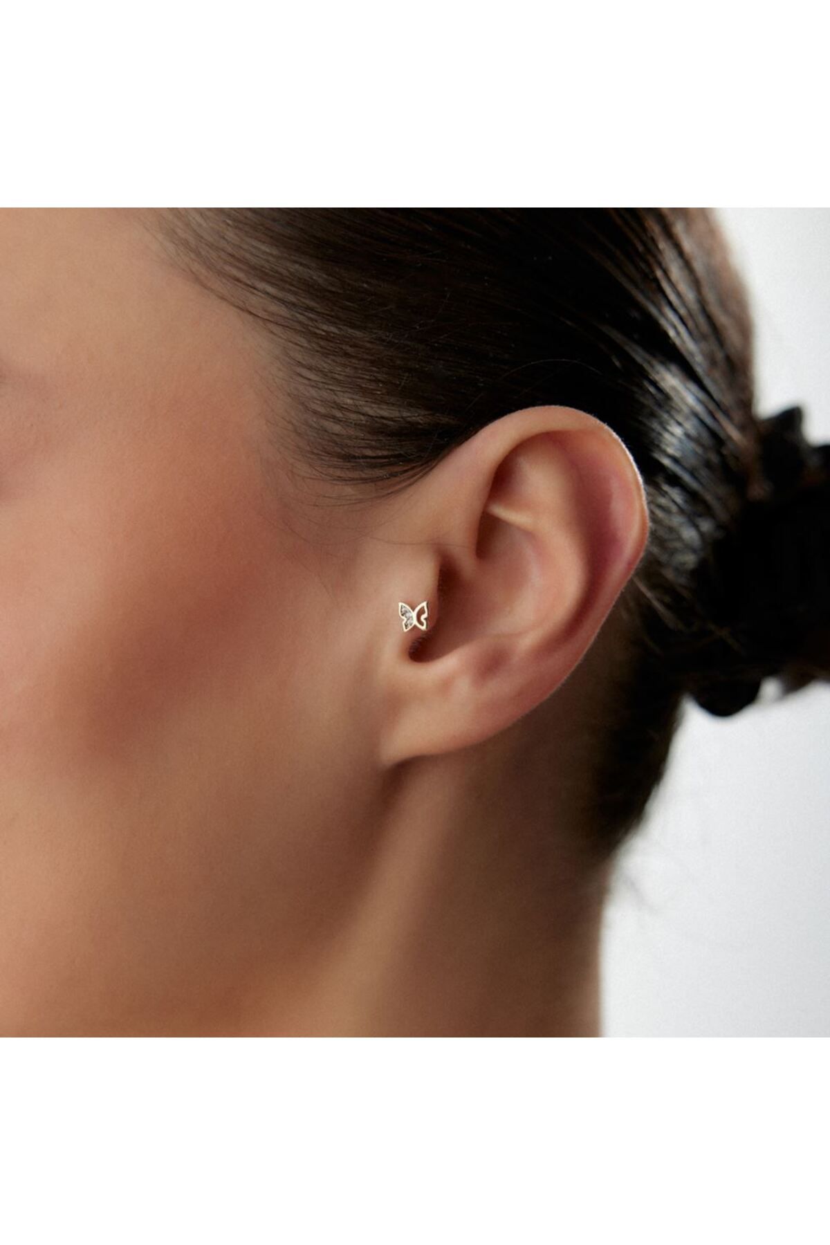 FIRAT KUYUMCULUK Kelebek Taşlı Piercing
