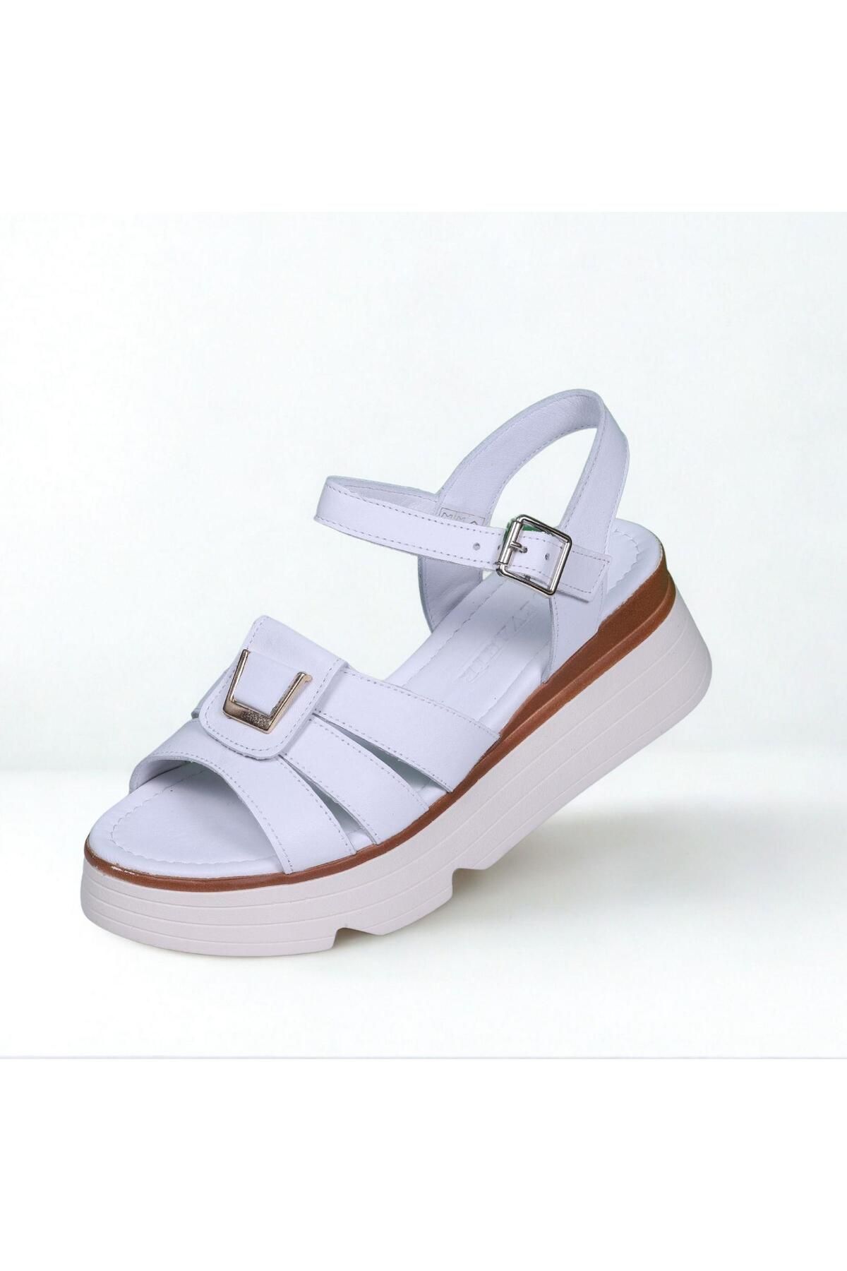LORRA SHOES 592 Günlük Kadın Hakiki Deri Sandalet