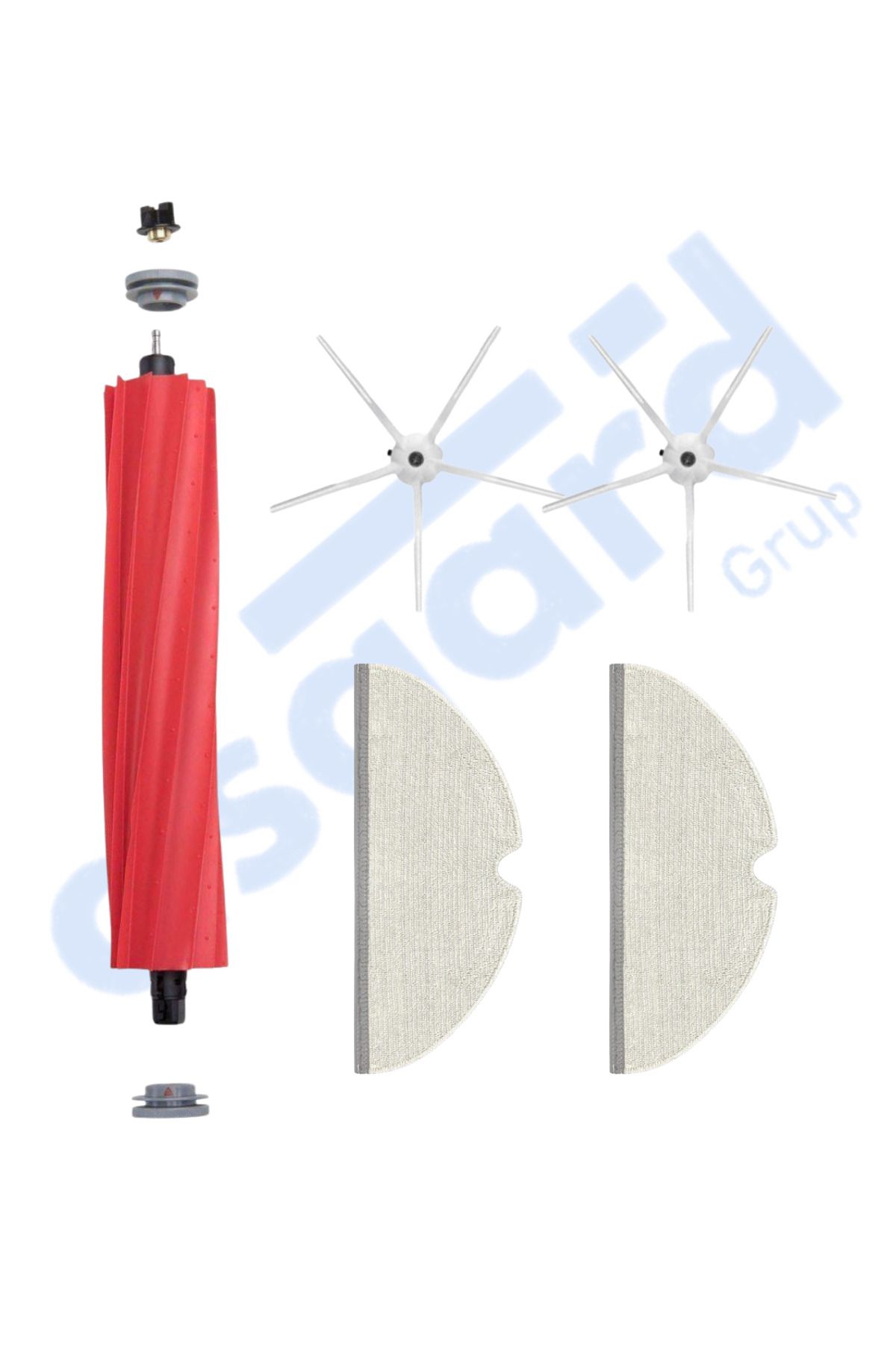 Asgard Grup ROBOROCK Q7 , Q7+ , Q7 MAX , Q7 MAX+ Uyumlu 1 Ana Fırça 2 Yan Fırça 2 Mop