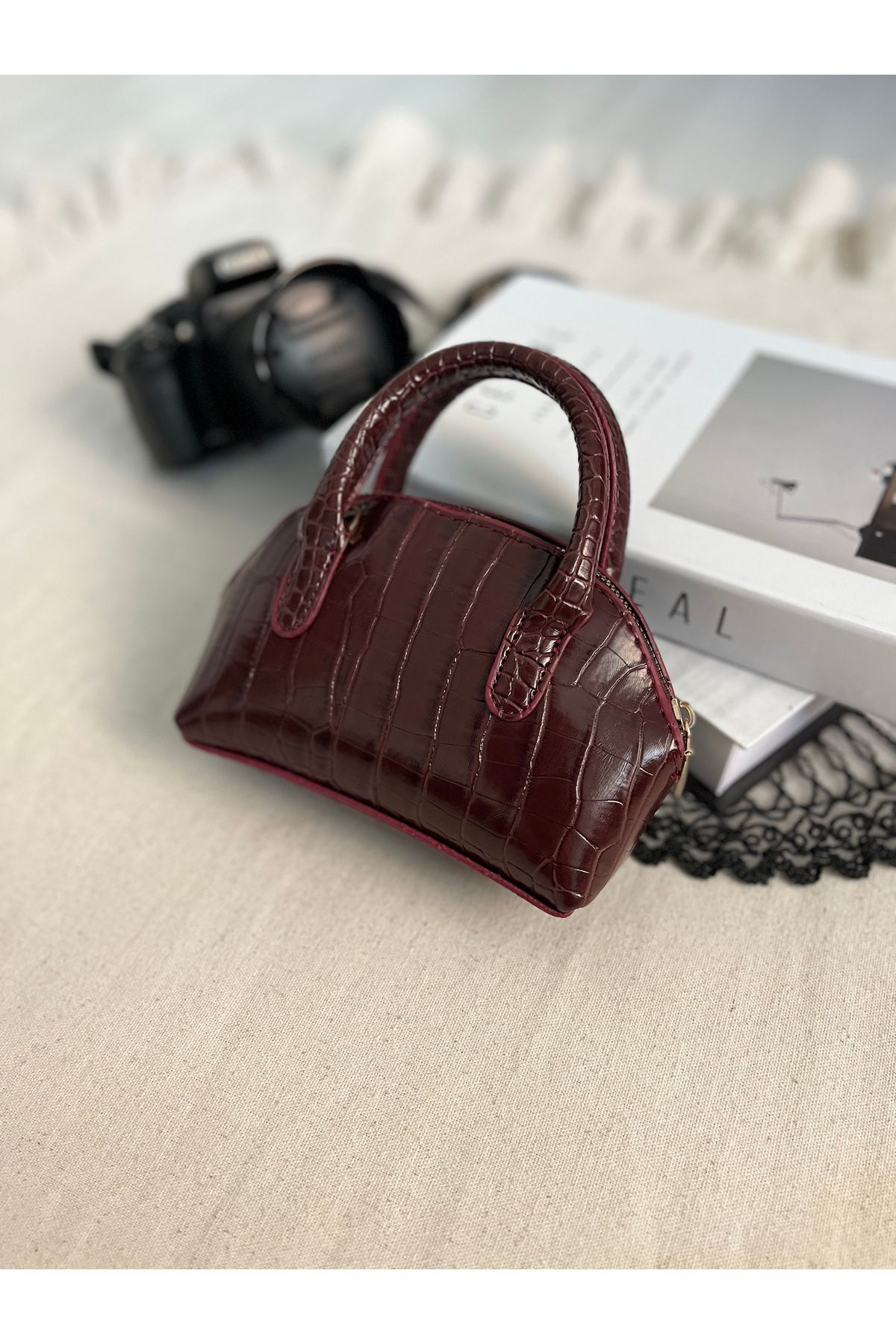 ÇANTA Vesara Bag Kadın Mini Kroko Desenli El ve Kol Çantası