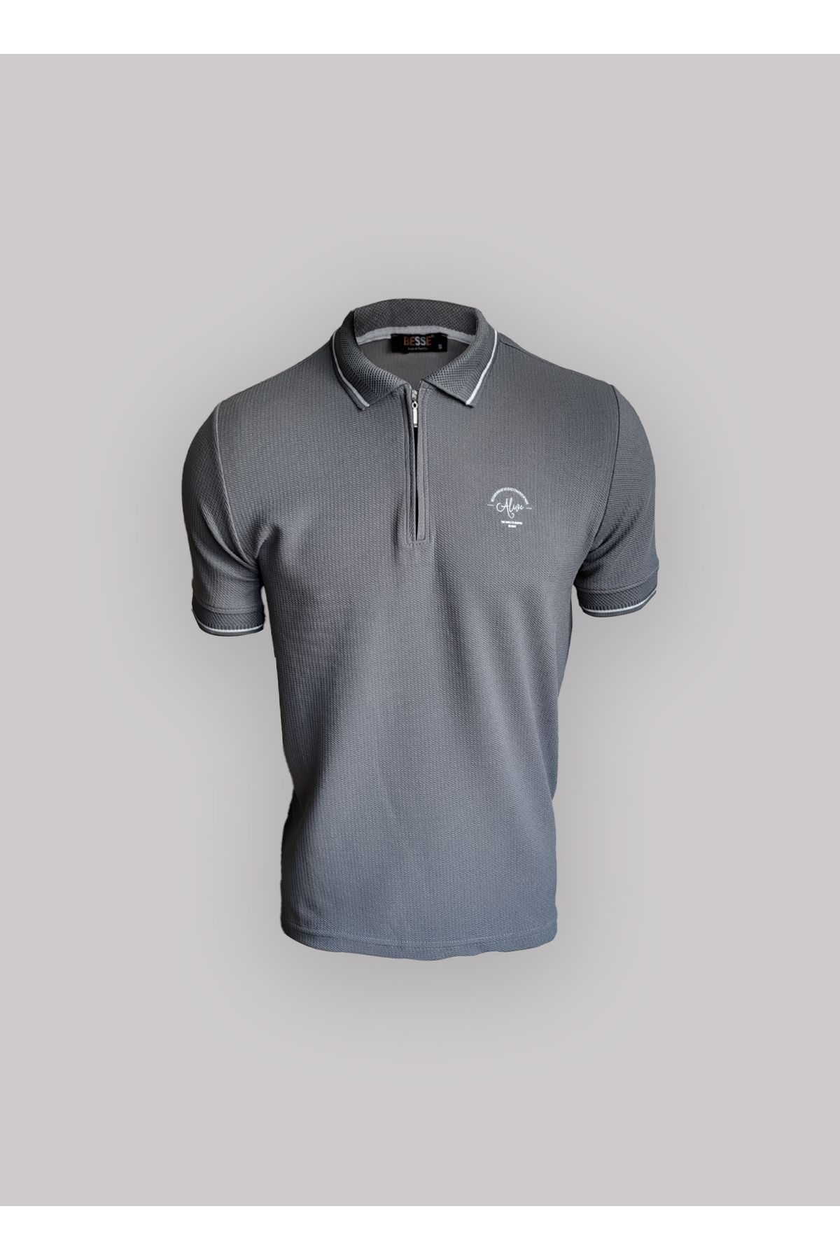 BESSE Polo Yaka Yarım Fermuarlı Slim Fit T-Shirt