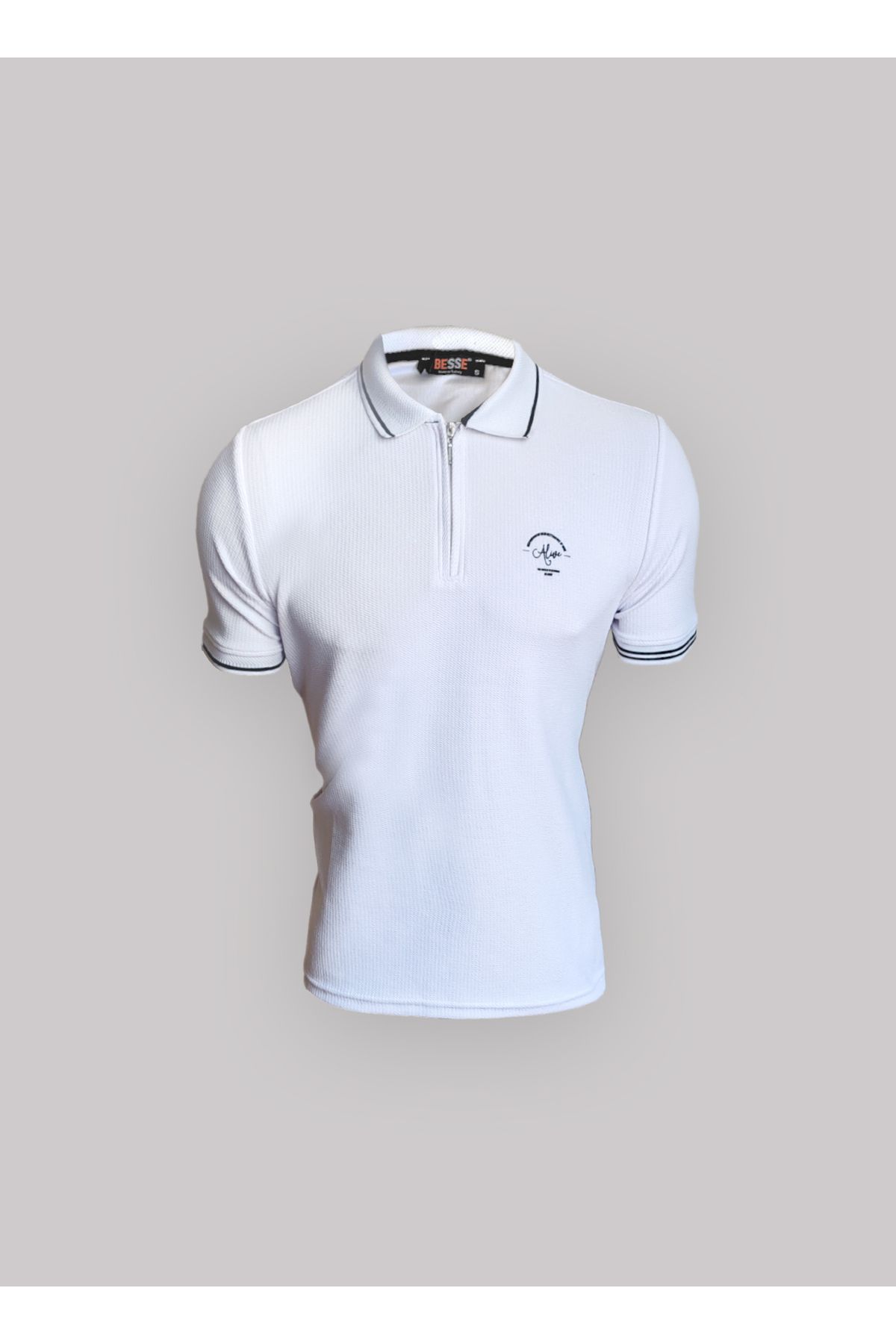 BESSE Polo Yaka Yarım Fermuarlı Slim Fit T-Shirt