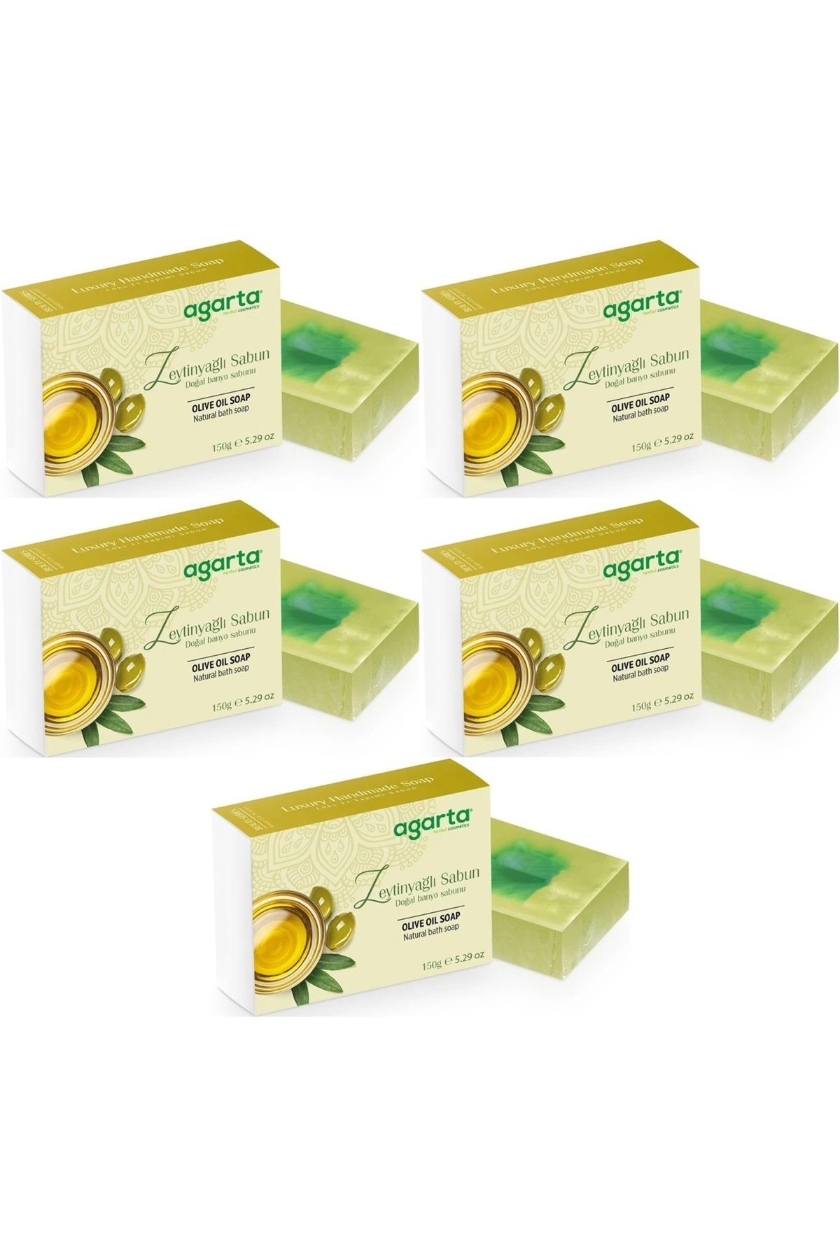 Agarta El Yapımı Doğal Sabun 150GR Zeytinyağlı (5 Li Set)