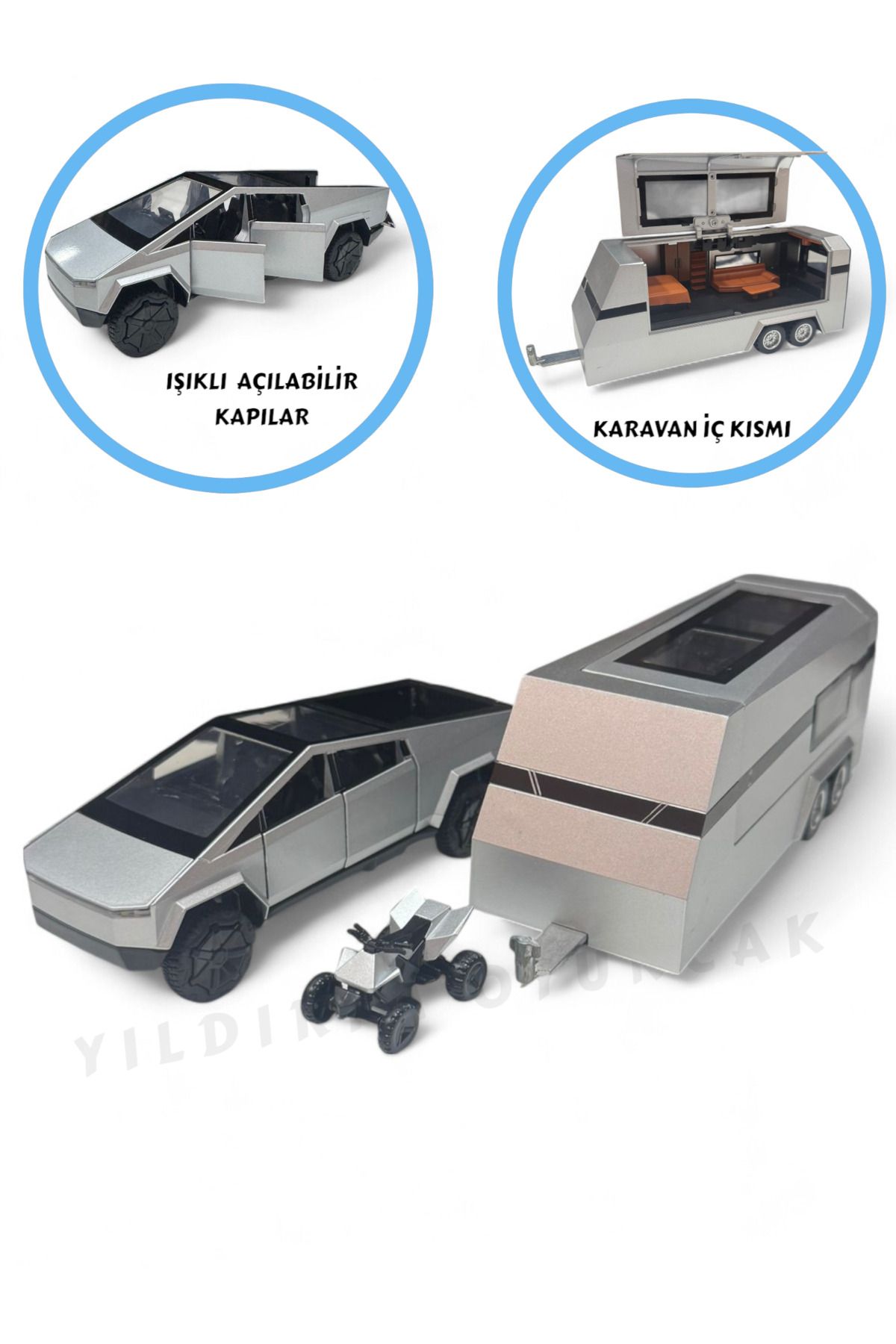 YILDIRIM OYUNCAK Sesli Işıklı Çek Bırak Model Karavan Açılabilir Kapılar Full Fonksiyon Metal Kasa 35 cm Karavan