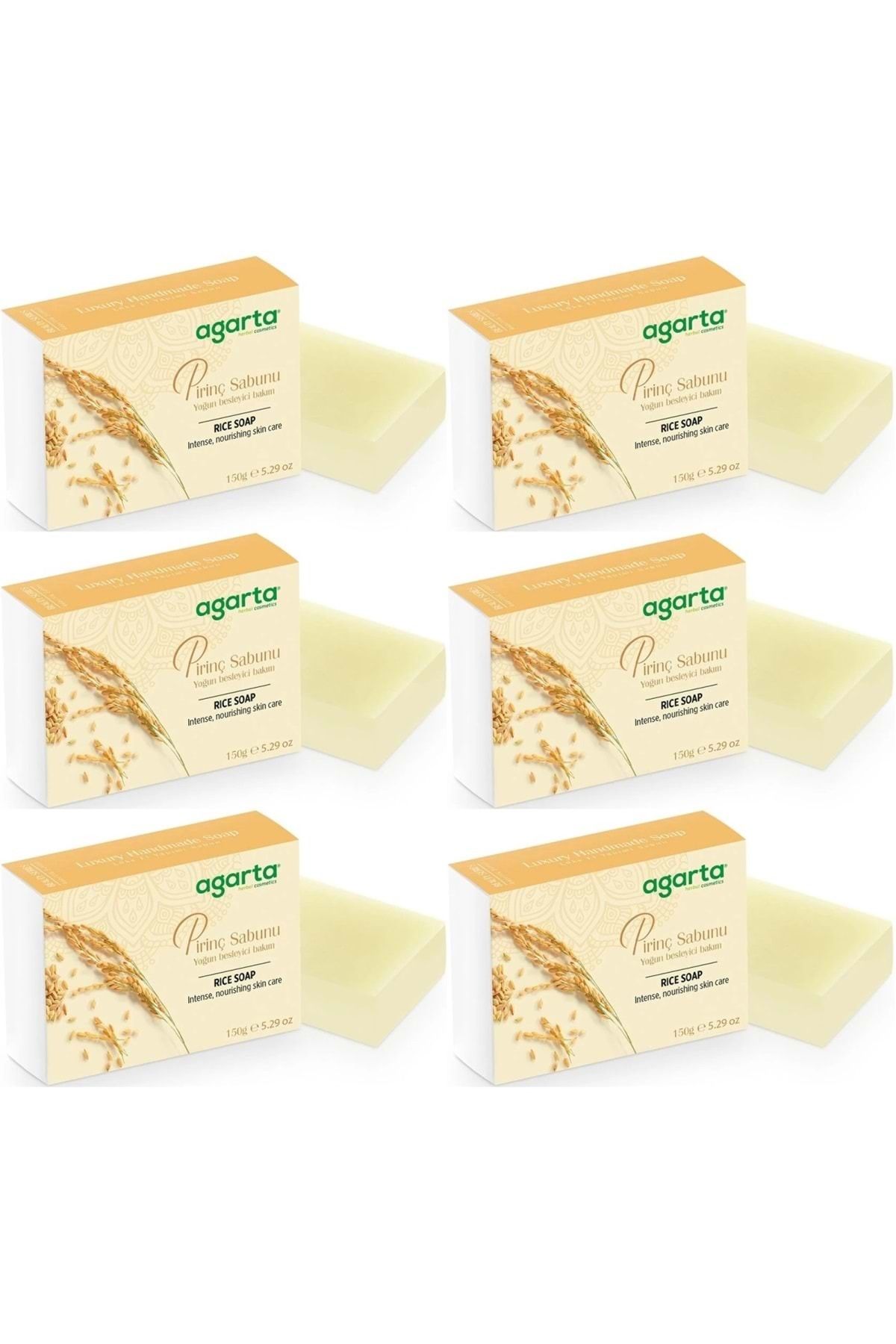 Agarta El Yapımı Doğal Sabun 150GR Pirinç (6 Lı Set)