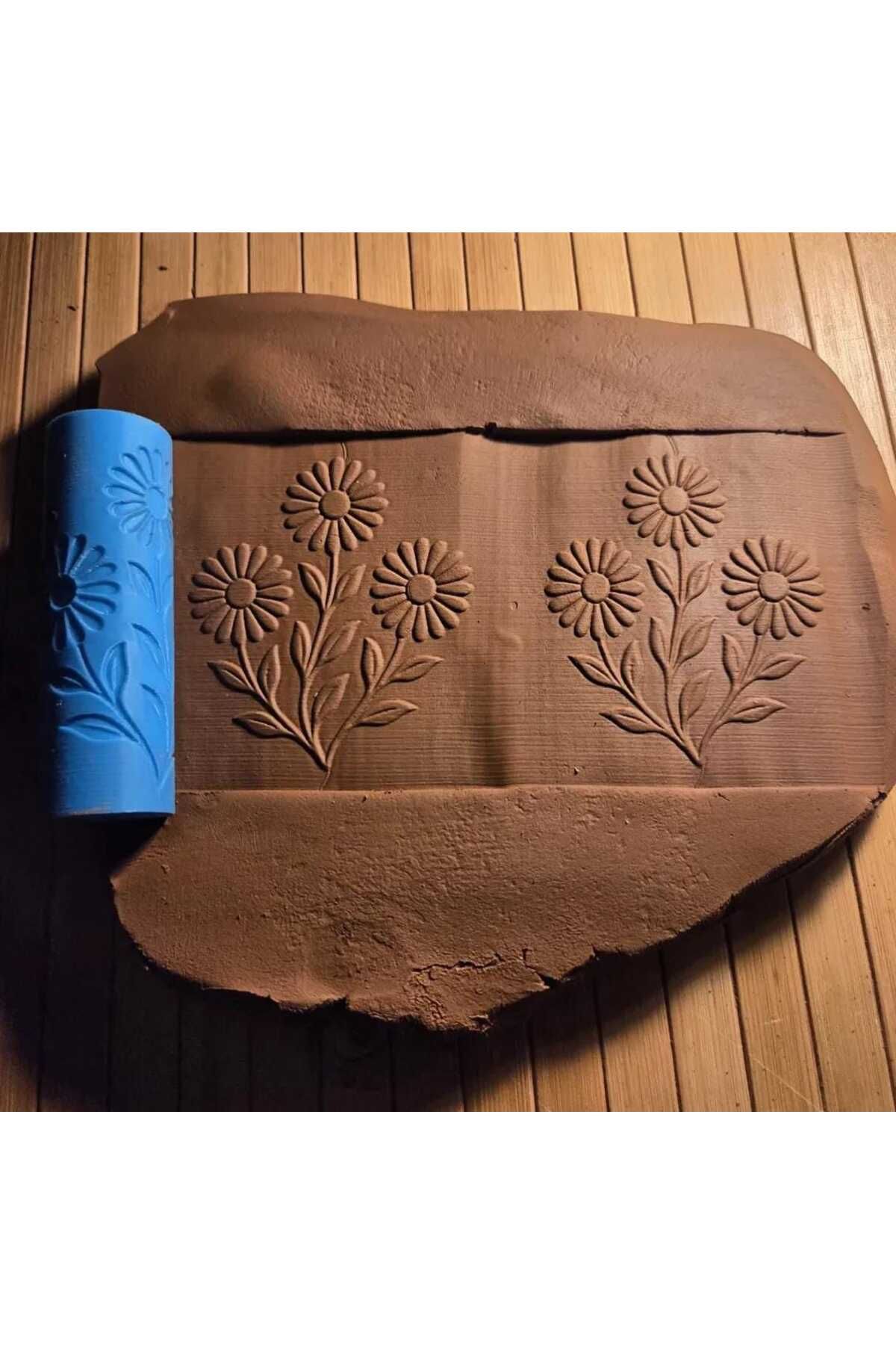 Enbceramic 10 CM PAPATYA SERAMİK & POLİMER KİL DOKU RULOSU DESEN OKLAVASI