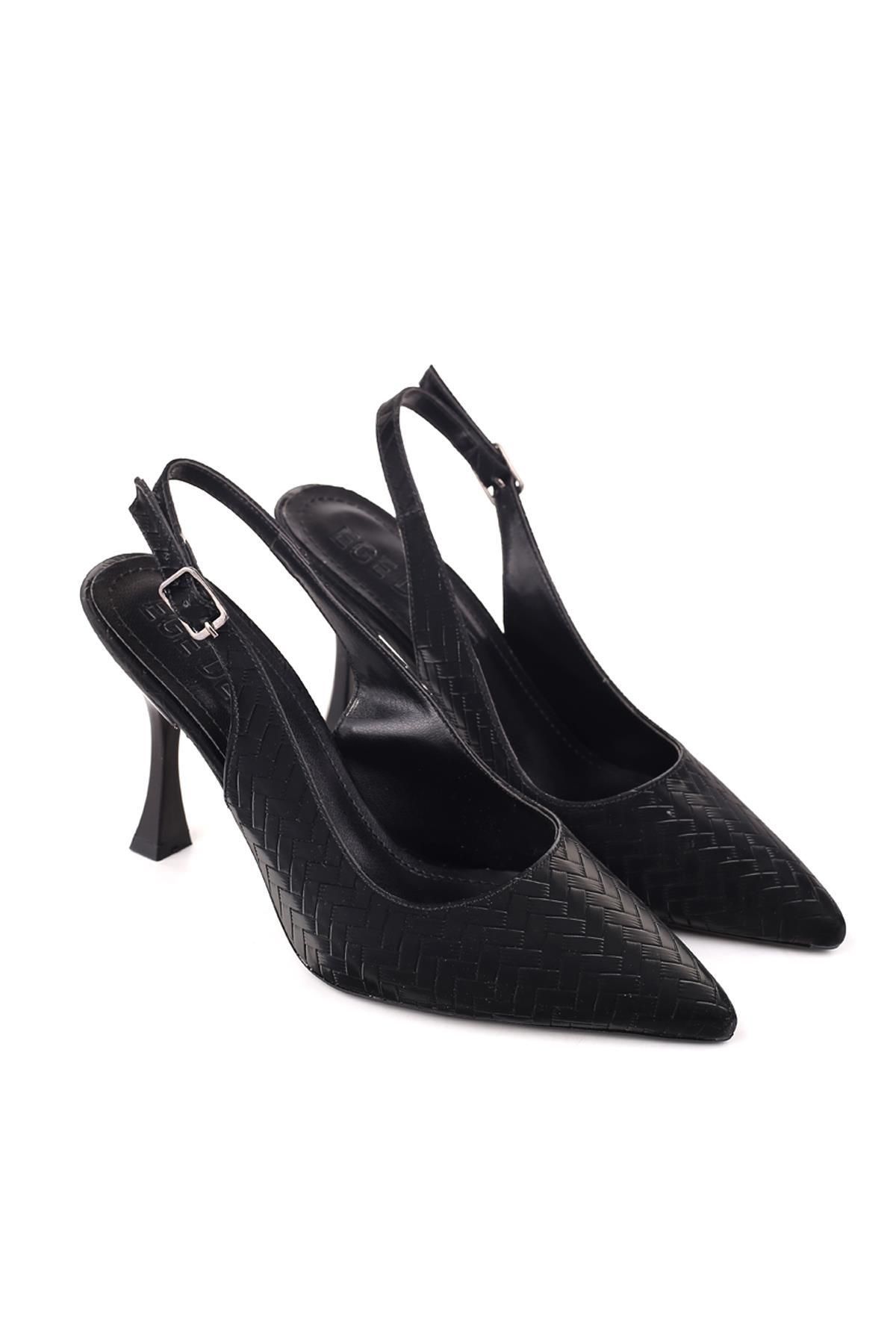 Papuçsepeti Papuç Sepeti 5031 Kadın 9 Cm Topuklu Arkası Açık Stiletto Ayakkabı