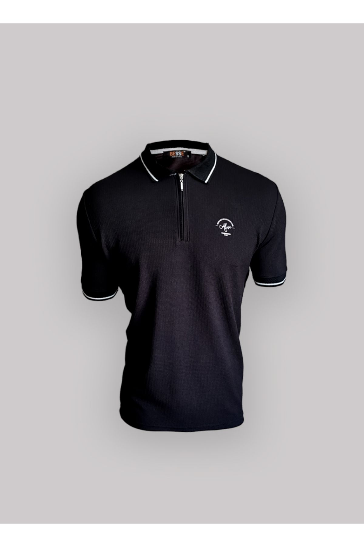 BESSE Polo Yaka Yarım Fermuarlı Slim Fit T-Shirt
