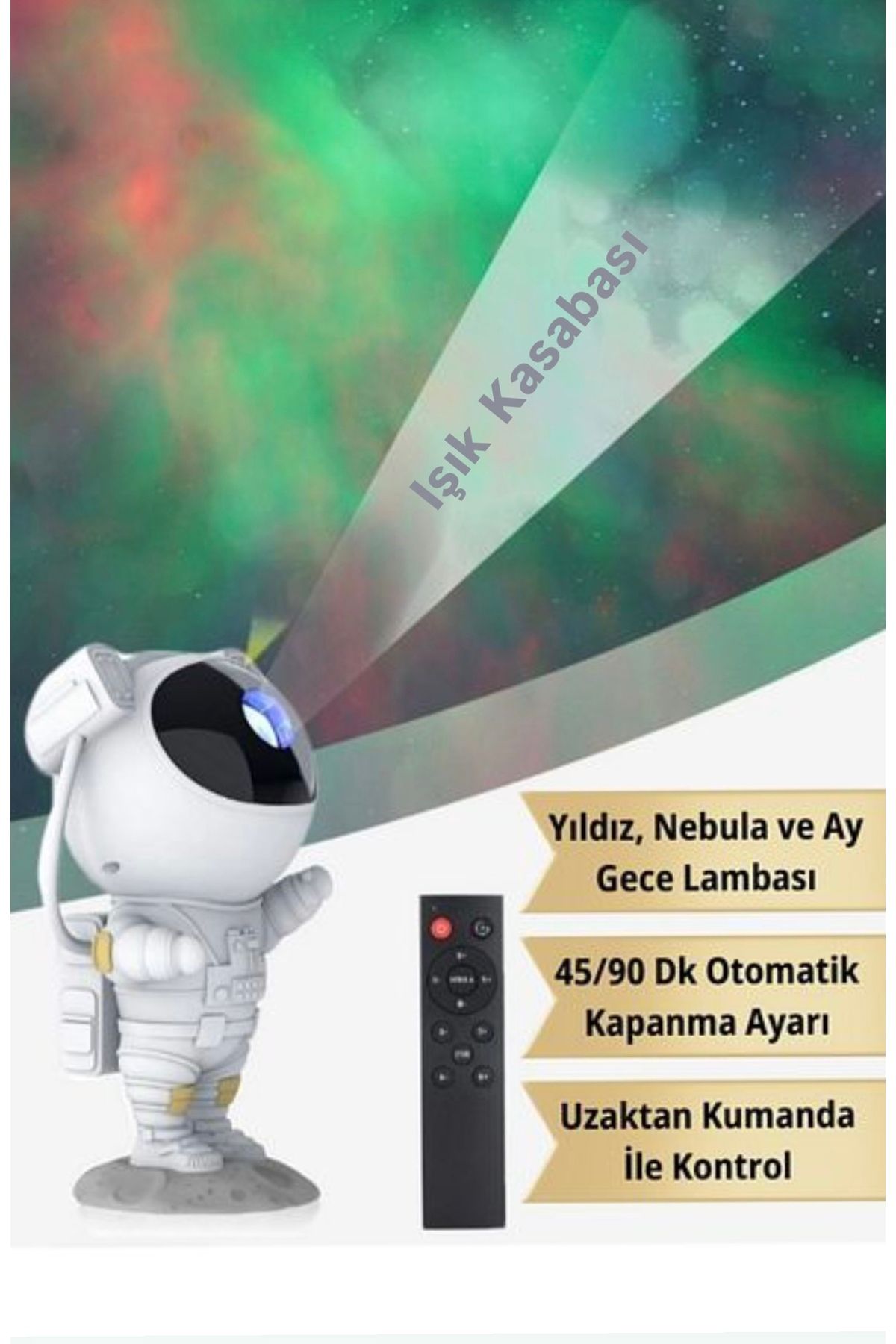 Işık kasabası Astronot Galaksi Projektör Kumandalı Gece Lambası Yıldız Ve Samanyolu Projeksiyon Işığı