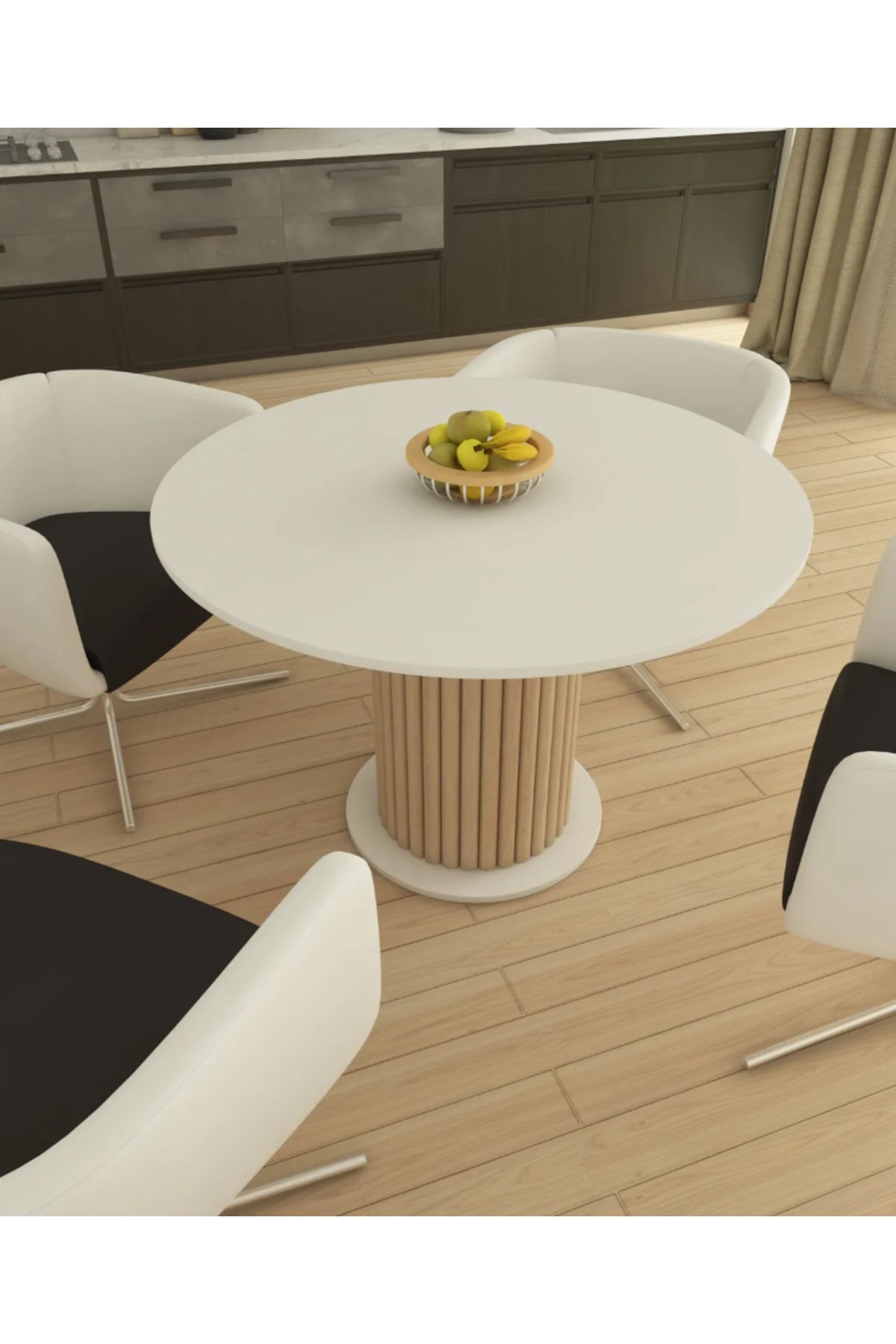 MCNdesign ARAS YUVARLAK FIÇI MASA BEYAZ