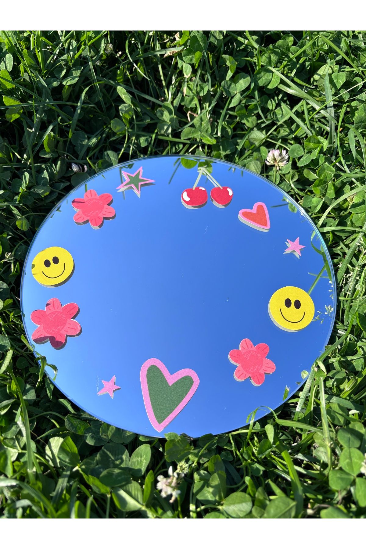 STUDIO GARNI Pinterest Aynası Yuvarlak Ayna Sticker Ayna 25 cm çap Funky Ayna