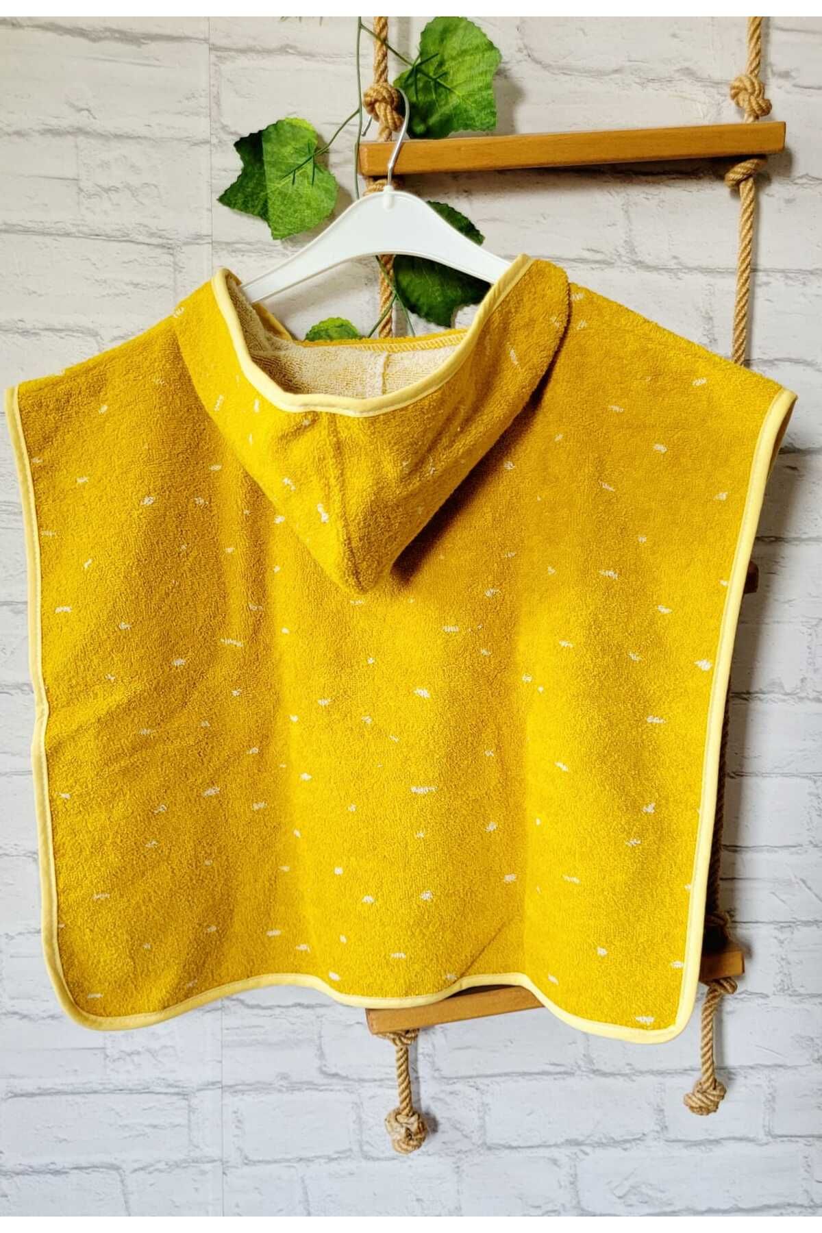 GÜRPAMUK HOME & BABY Outlet Ihracat %100 Pamuk Kız-erkek Çocuk Deniz, Plaj, Havuz, Banyo Havlu Panço benekli/