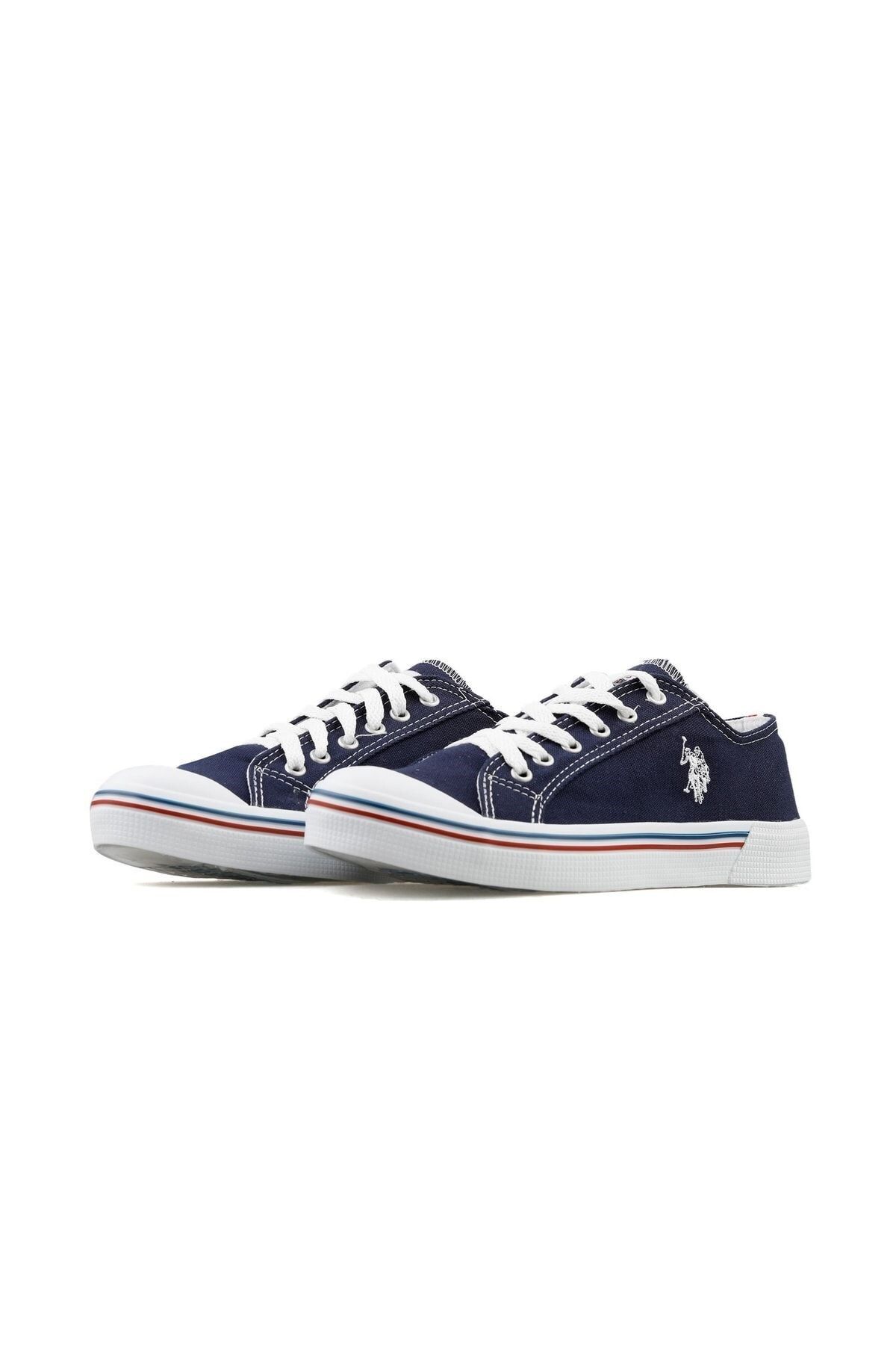 U.S. Polo Assn. Günlük Kanvas Bağcıklı Spor Sneaker Ayakkabı Lacivert Beyaz
