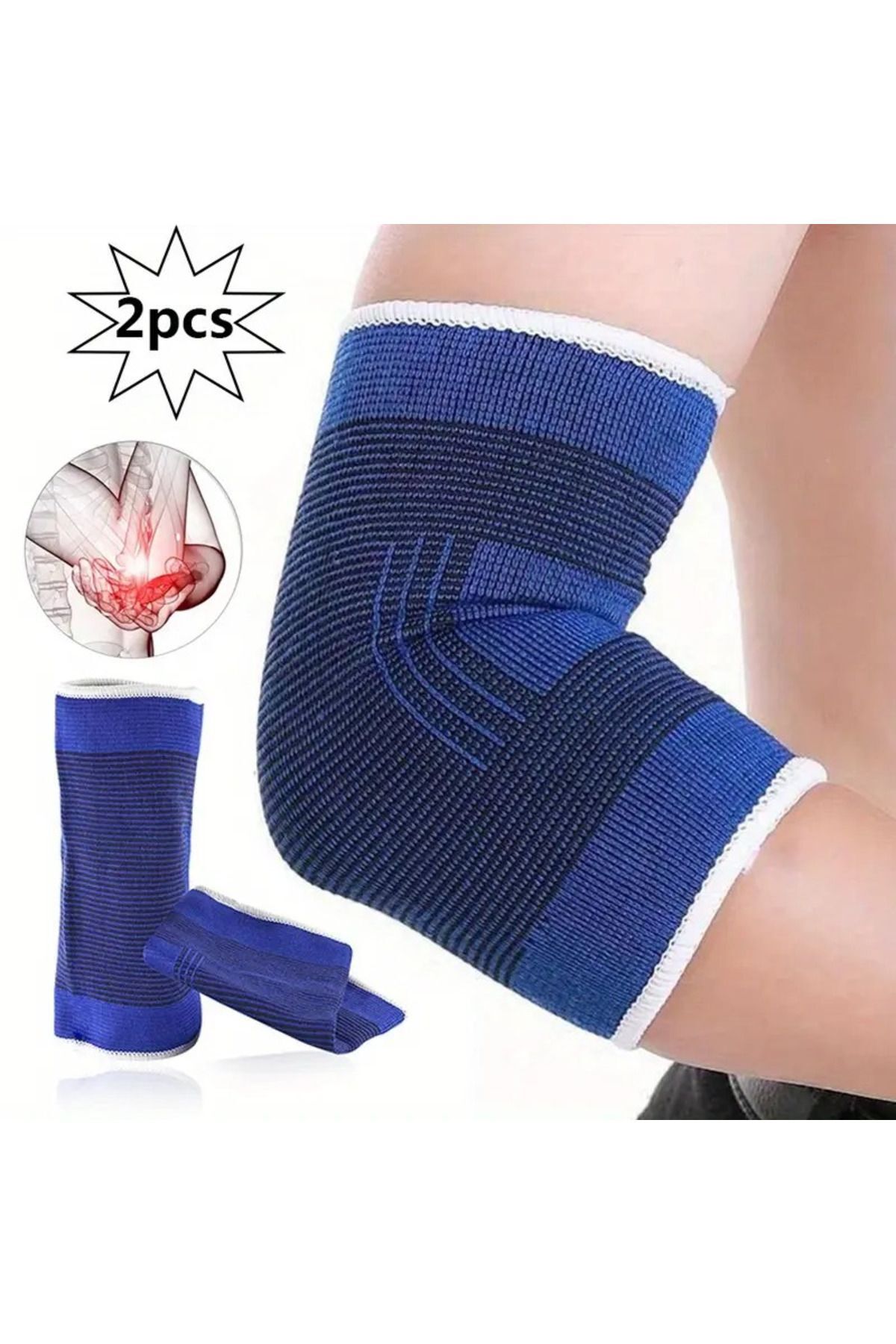 teknotrust M DİRSEK BANDI ELASTİK SPORCU DİRSEKLİK DİRSEK KORUYUCU YOGA FİTNESS ÇİFT TARAFLI ÖRME DİRSEKLİK TR