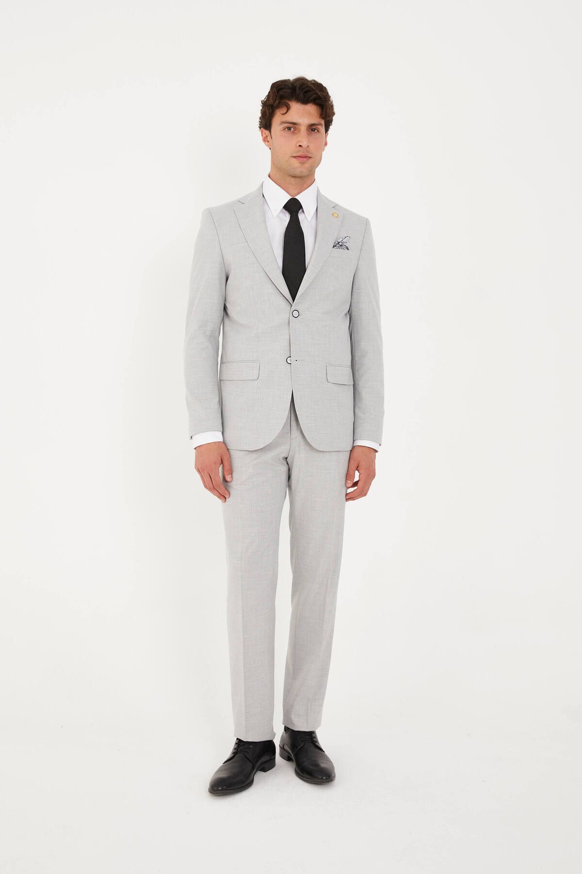 The Tailor Classics İnce Çizgili Çift Yırtmaçlı Takım Elbise