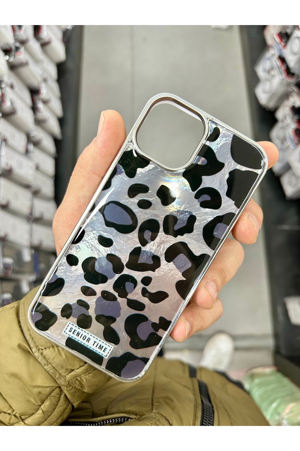 BURKİNA İphone 13 , iPhone 14 ile uyumlu Leopar Desenli Darbe Emici Esnek Silikon Kılıf