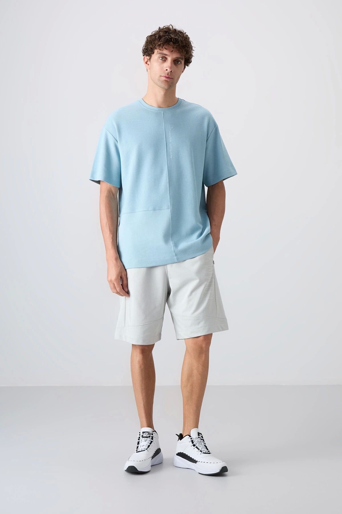 TOMMY LIFE Taş Pamuklu Kalın Yumuşak Dokulu Comfort Fit Baskılı Erkek Şort - 81265