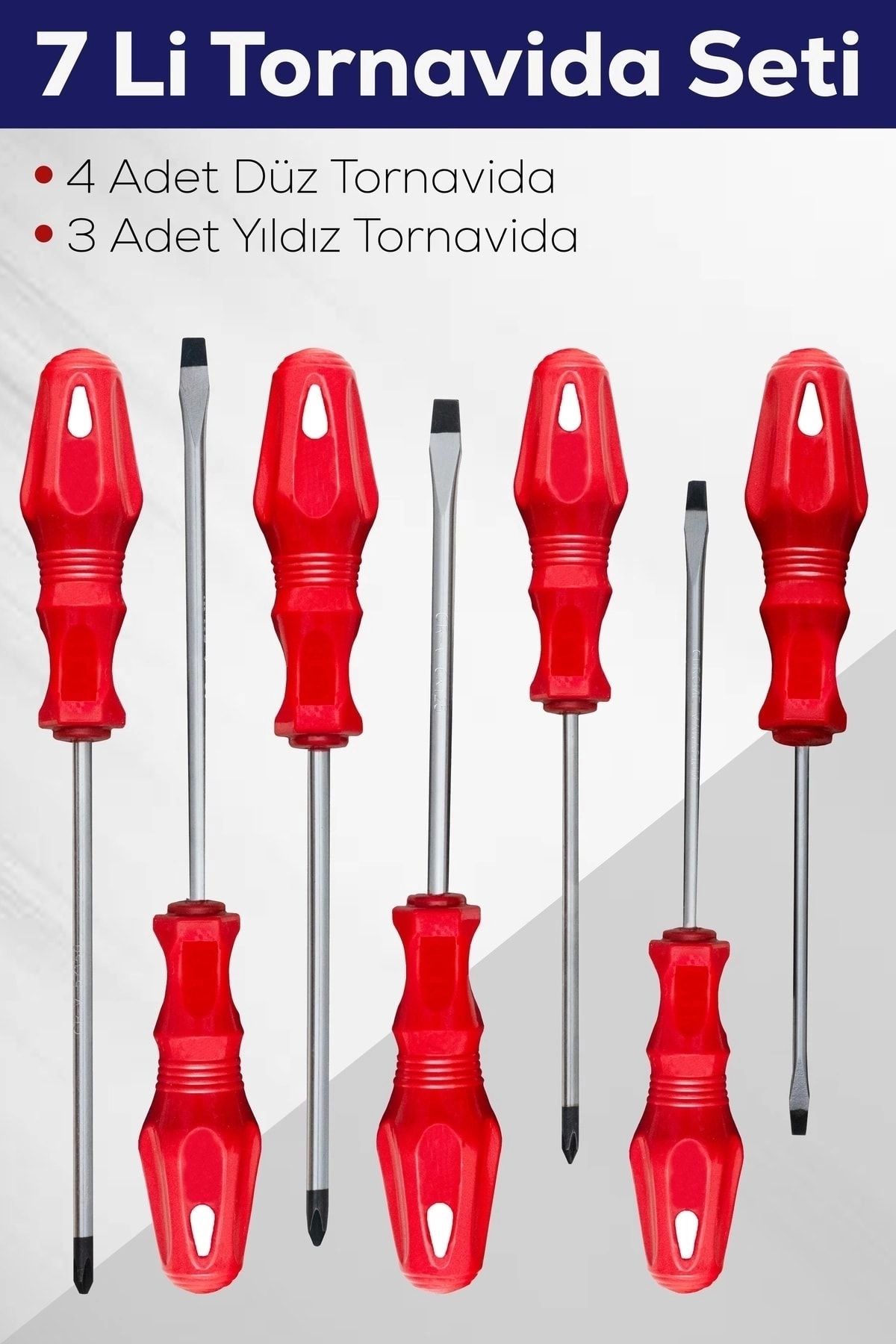 Generic 7'li Tornavida Seti (4 Adet Düz Tornavida 3 Adet Yıldız Tornavida)