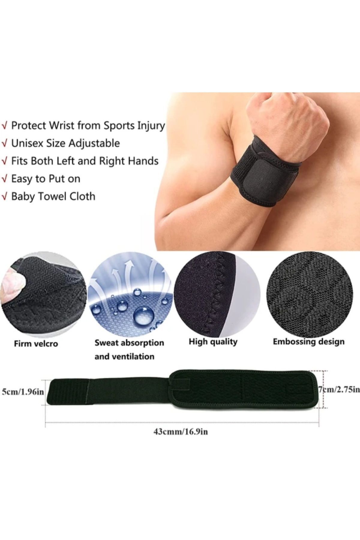 teknotrust Standart Highquality 2 Adet Nefes Alabilen Sporcu Bilek Ateli Carpal Tünel Artrit Bilek Desteği Sta