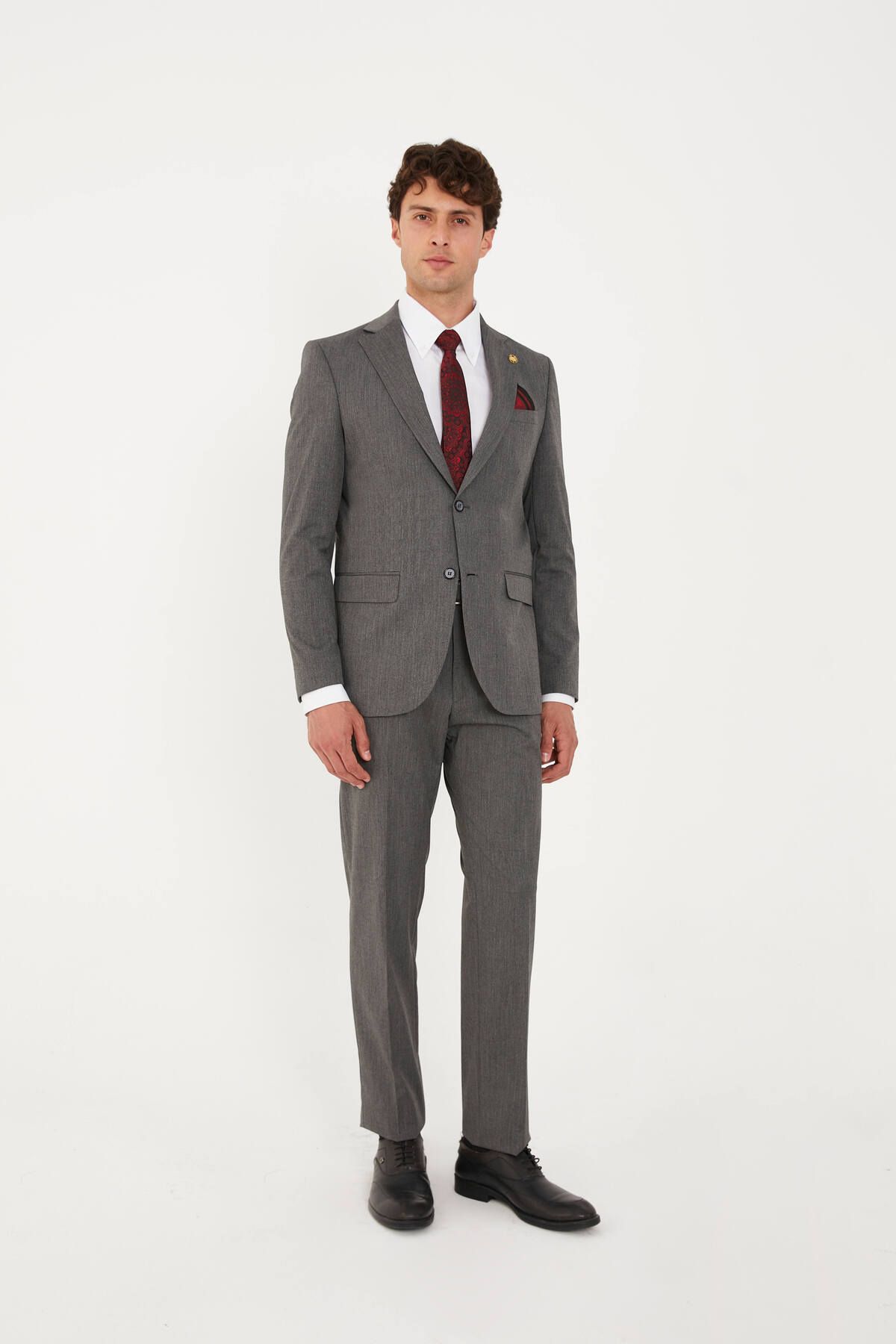 The Tailor Classics İnce Çizgili Çift Yırtmaçlı Takım Elbise