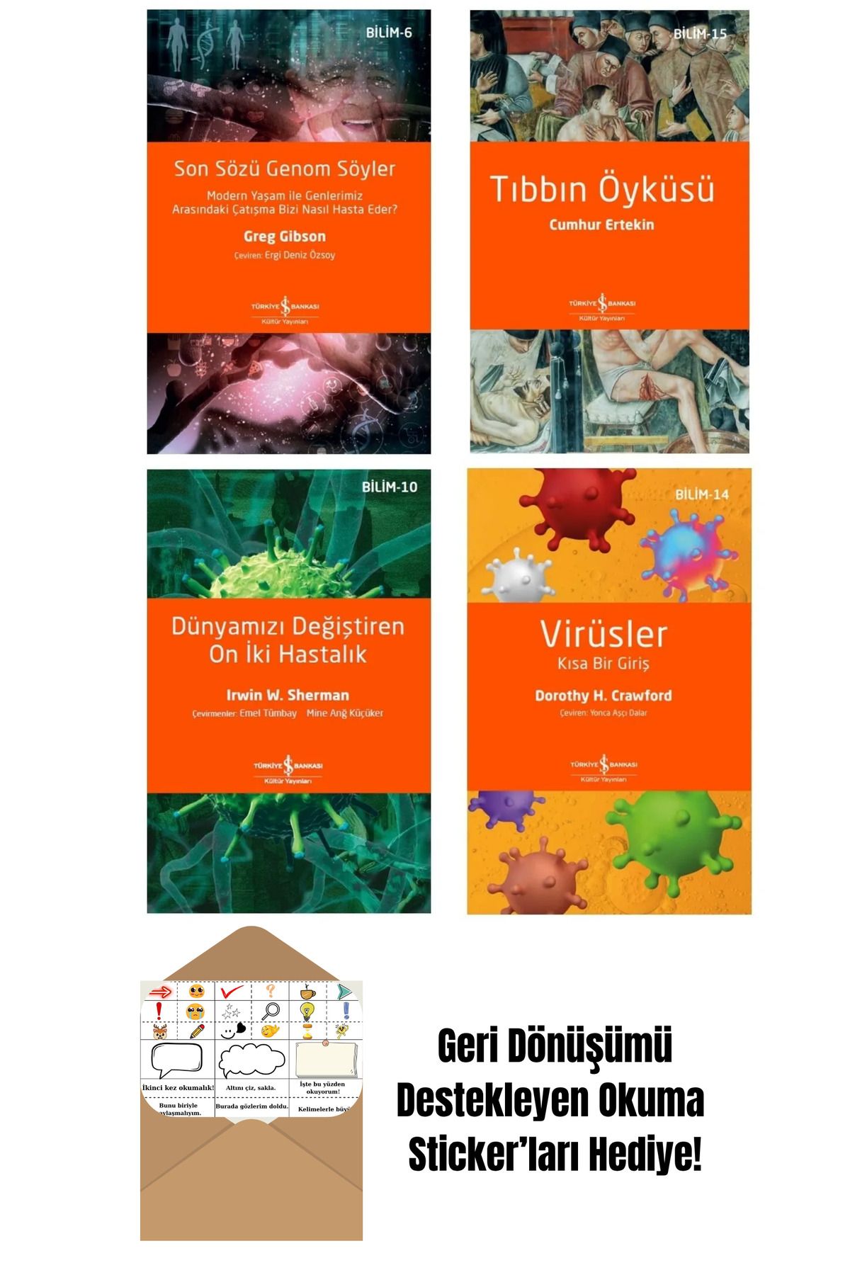 TÜRKİYE İŞ BANKASI KÜLTÜR YAYINLARI İş Bankası Bilim Seti 4 Kitap + Okuma Sticker'ları