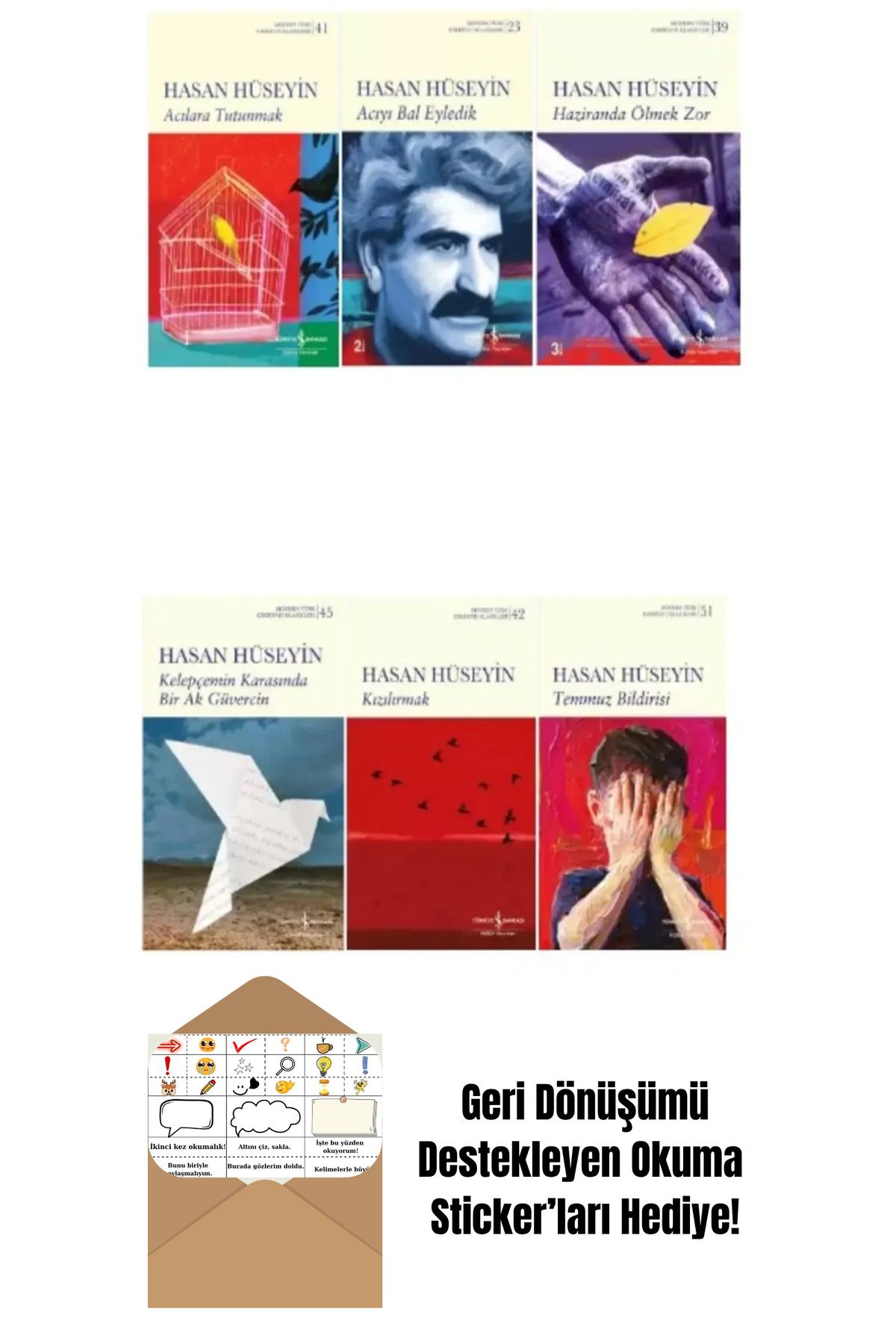 TÜRKİYE İŞ BANKASI KÜLTÜR YAYINLARI Hasan Hüseyin 6 Kitap Set + Okuma Sticker'ları